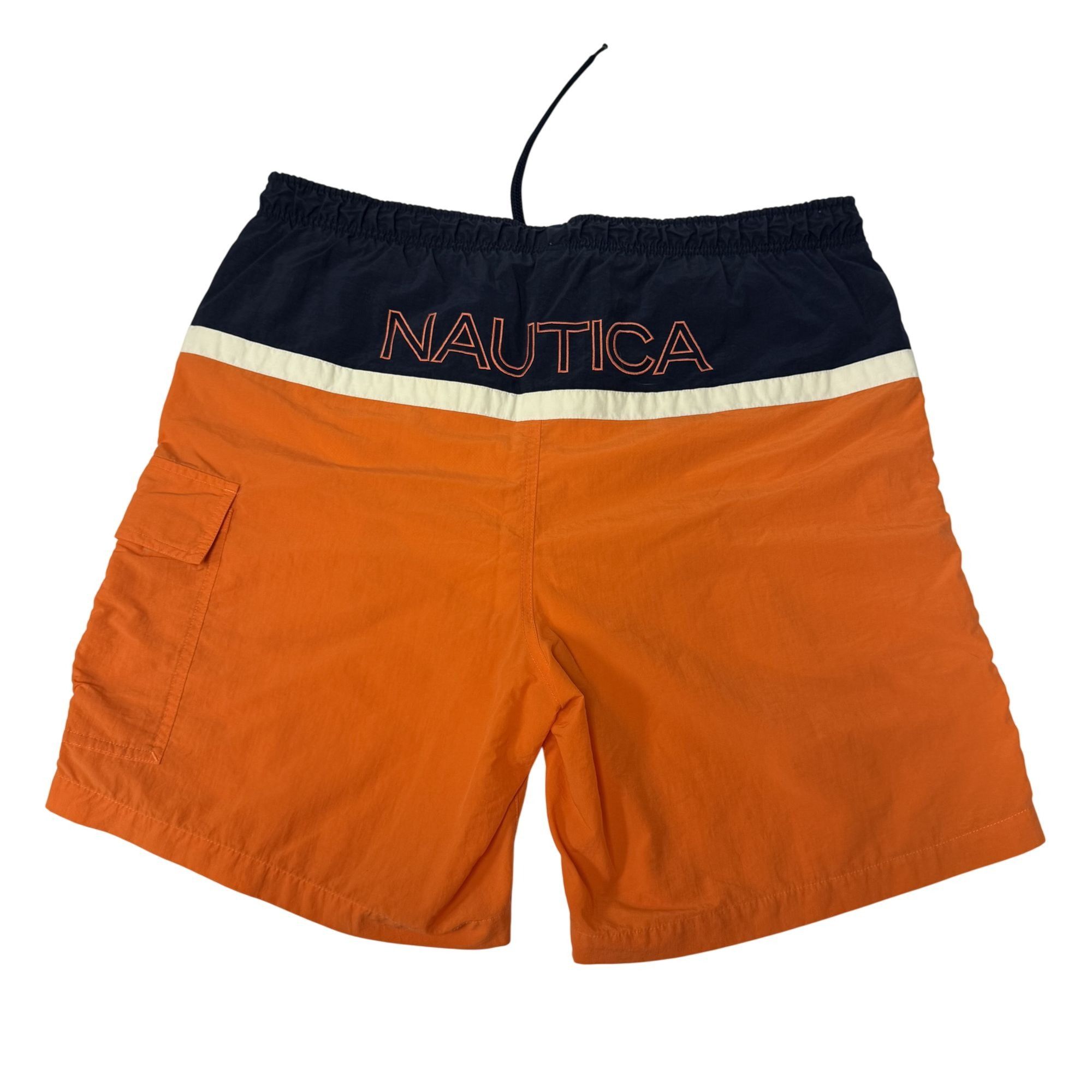 Nautica Vtg Nautica Swim Trunks Orange Blue COLOR BLOCK Shorts Size US 36 / EU 52 - 3 Thumbnail