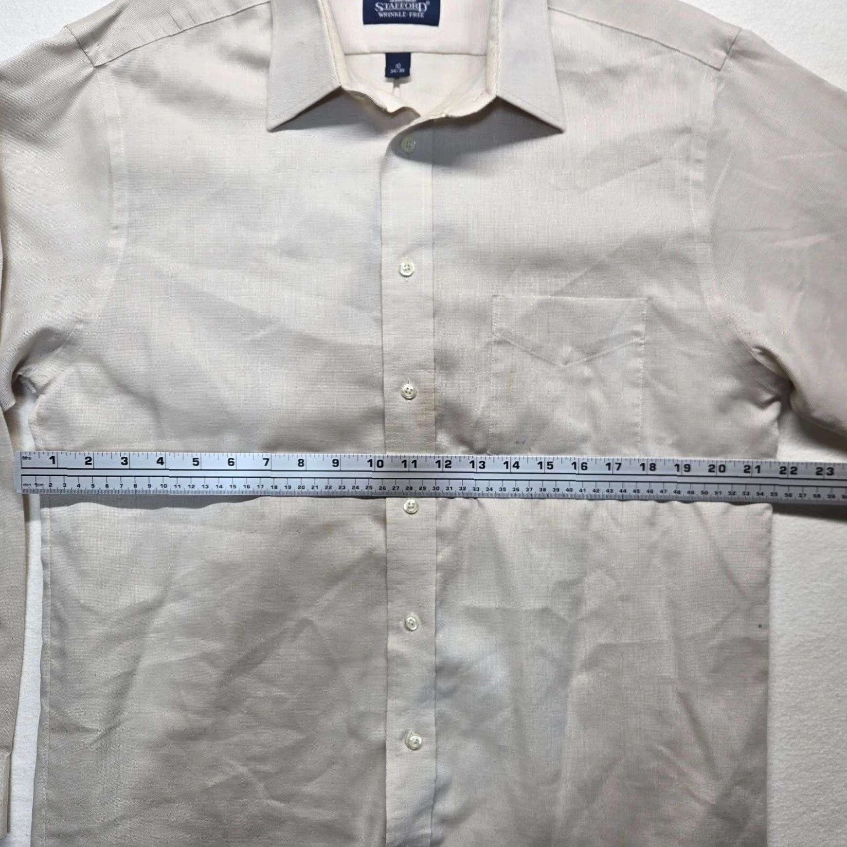 Stafford Stafford Brown Long Sleeve Button Up Casual Shirt Adult Men's Size 16 Size US L / EU 52-54 / 3 - 4 Thumbnail