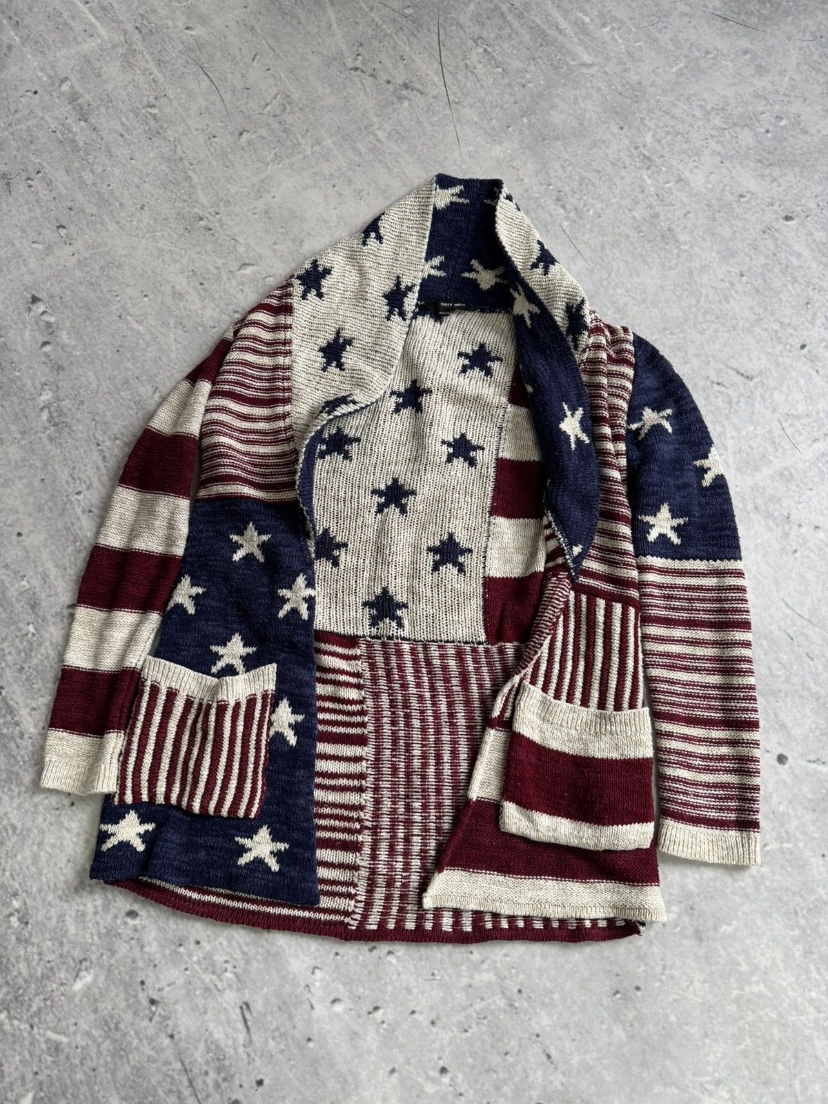 Vintage Vintage Tally Weijl USA FLAG ASAP CARDIGAN XS Size XS / US 0-2 / IT 36-38 - 1 Thumbnail