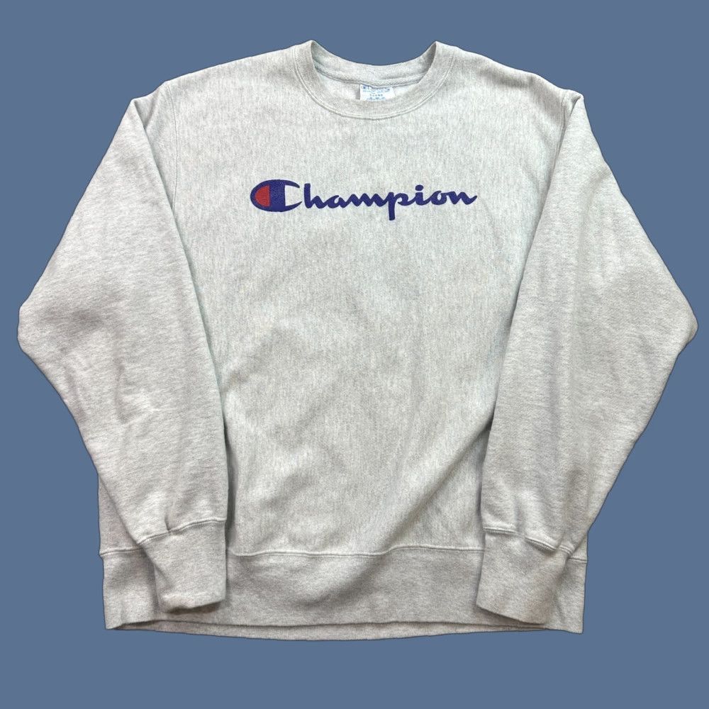 Champion Champion Reverse Weave Sweatshirt Mens Large Gray Script Logo Pullover Size US L / EU 52-54 / 3 - 1 Thumbnail