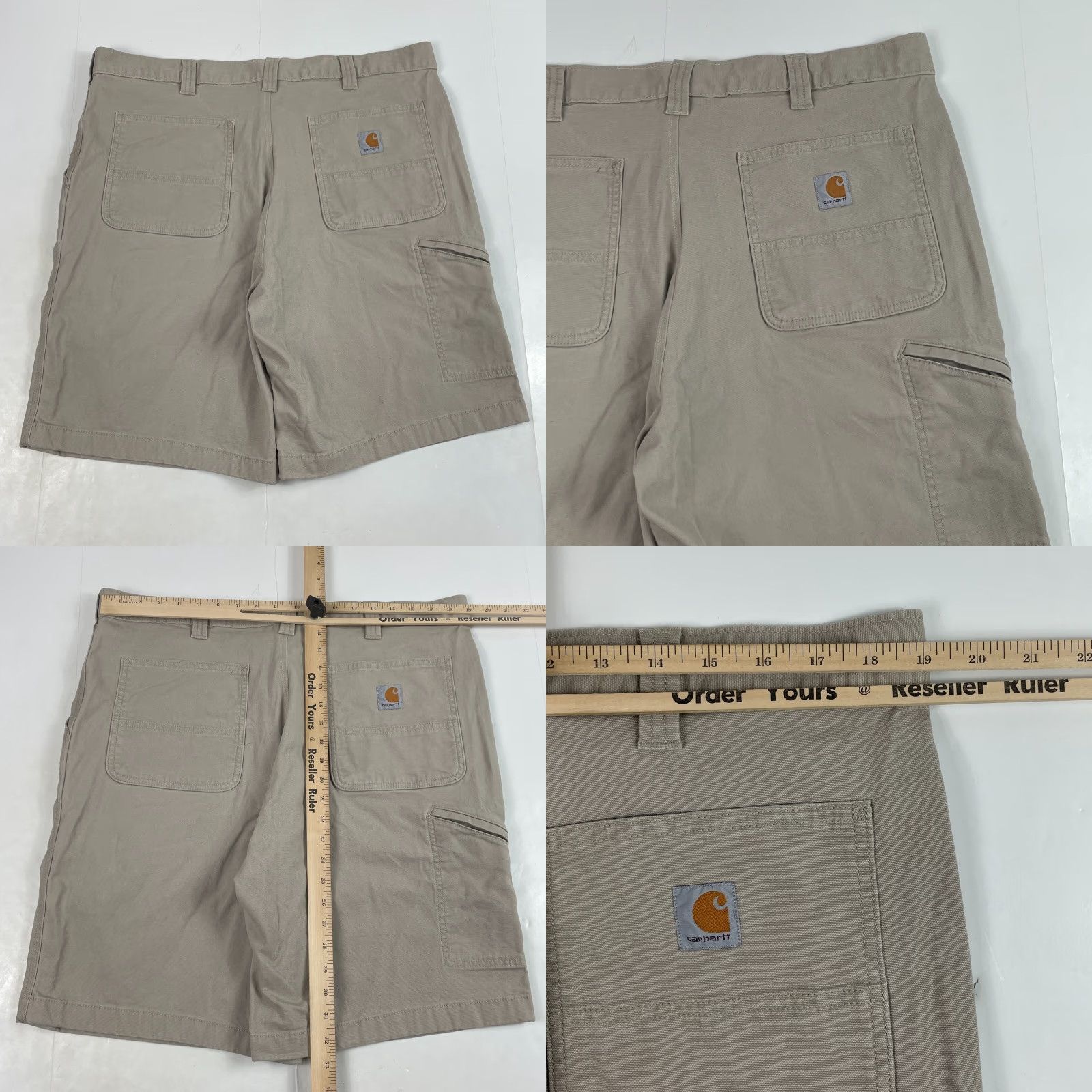 Carhartt Carhartt Shorts Mens 42 x 10 Beige Canvas Carpenter Workwear Shorts Casual Outdoor 5-Pocket Design 42 Beige Mens Size US 42 / EU 58 - 8 Thumbnail