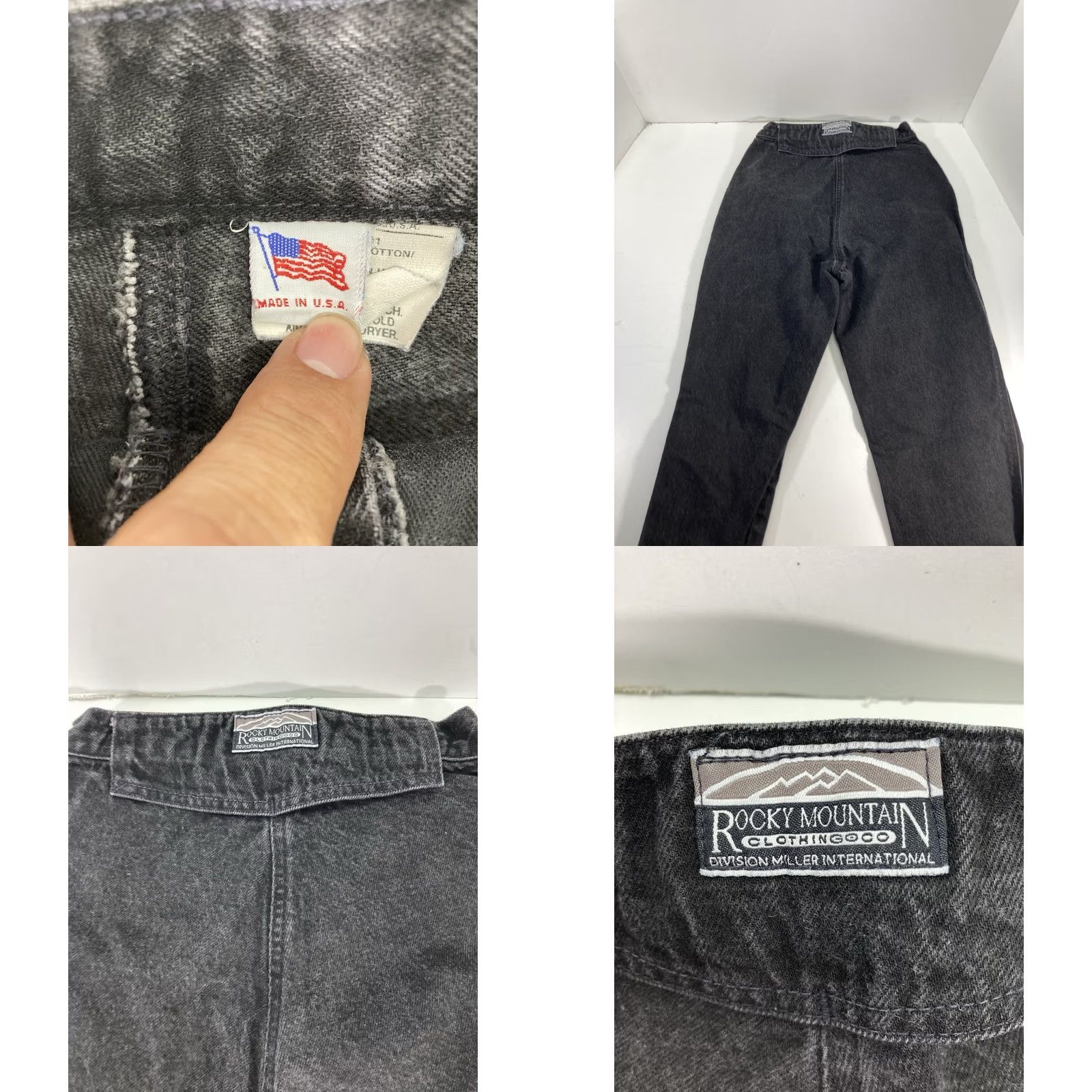 Vintage VINTAGE Rockies Jeans Women 24X34 Black Denim Bareback Tapered Leg Cotton Front Flap VTG Size 42" / US 20 - 8 Thumbnail