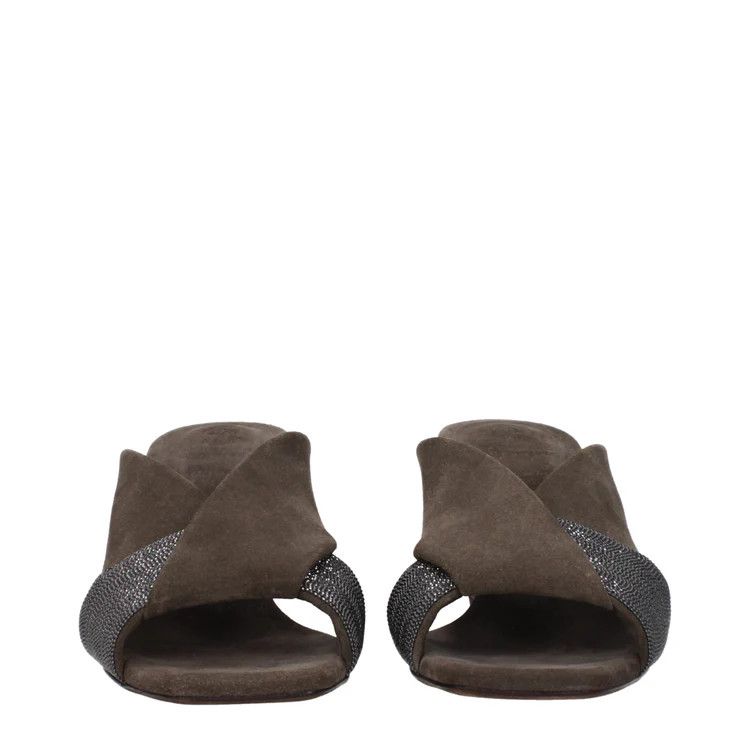 Brunello Cucinelli o1la1rc1a0425 Slippers in Grey Size US 10 / IT 40 - 3 Thumbnail