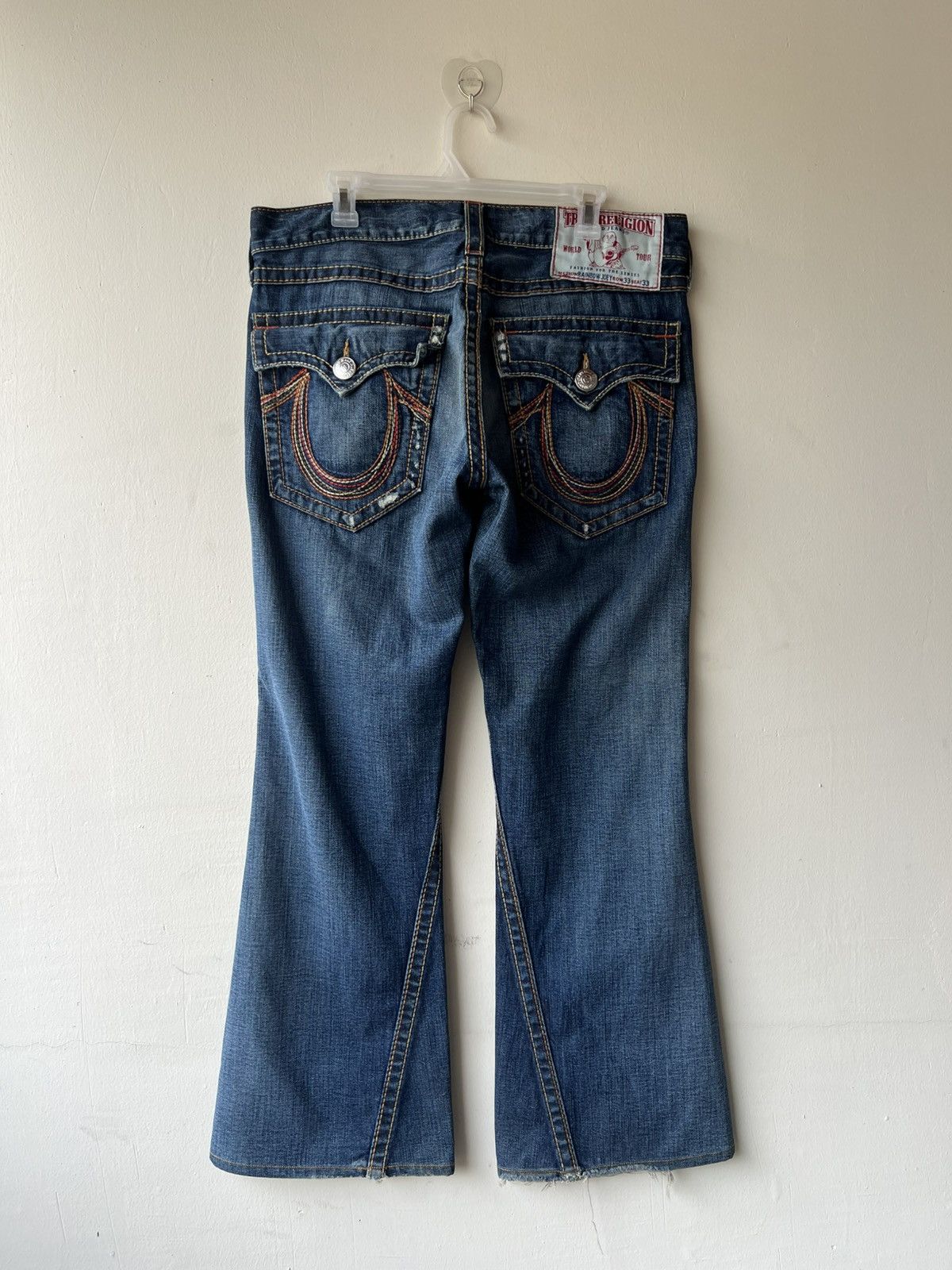 True Religion VTG Y2K True Religion Rainbow Joey Denim Super Flare Jeans Size US 33 - 3 Thumbnail