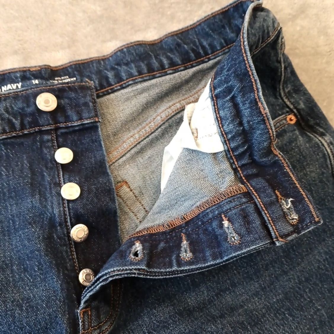 Old Navy Old Navy Jeans Womens 14 Blue Wide-Leg Button Fly 35x29.5 Denim Oscar 5-Pocket Design Womens Size 36" / US 14 / IT 50 - 5 Thumbnail