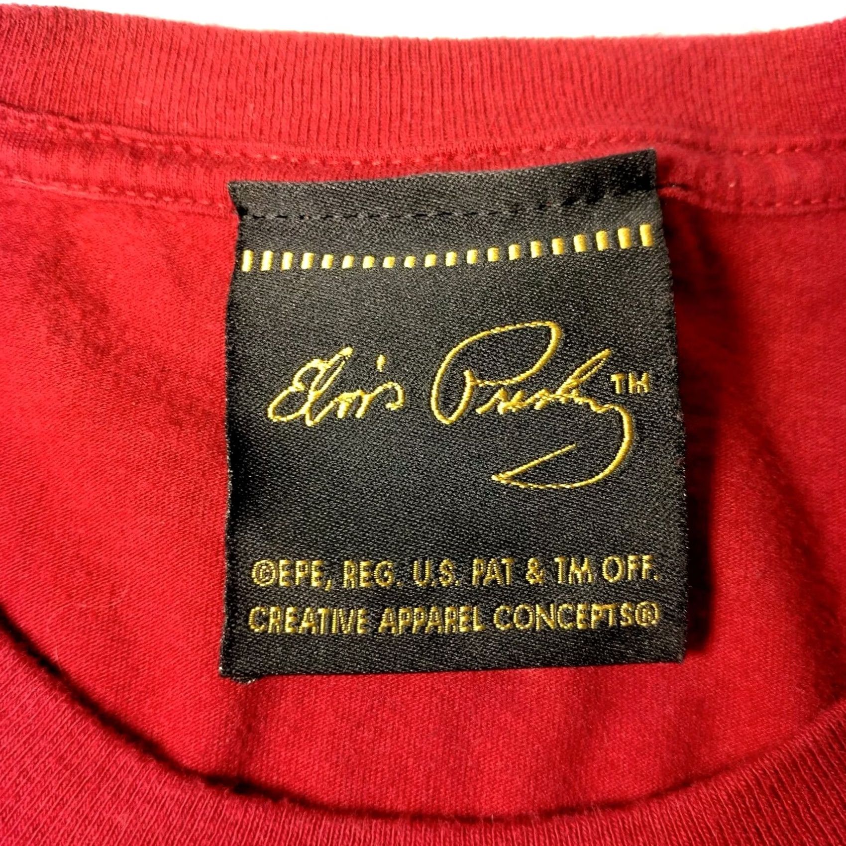Vintage Elvis Presley Shirt M Red Love Me Tender Las Vegas Shake Rattle And Roll Mens T-Shirt Crew Neck Short Sleeve Cotton Knit Graphic 60s 70s Rock N Roll Size US M / EU 48-50 / 2 - 4 Thumbnail