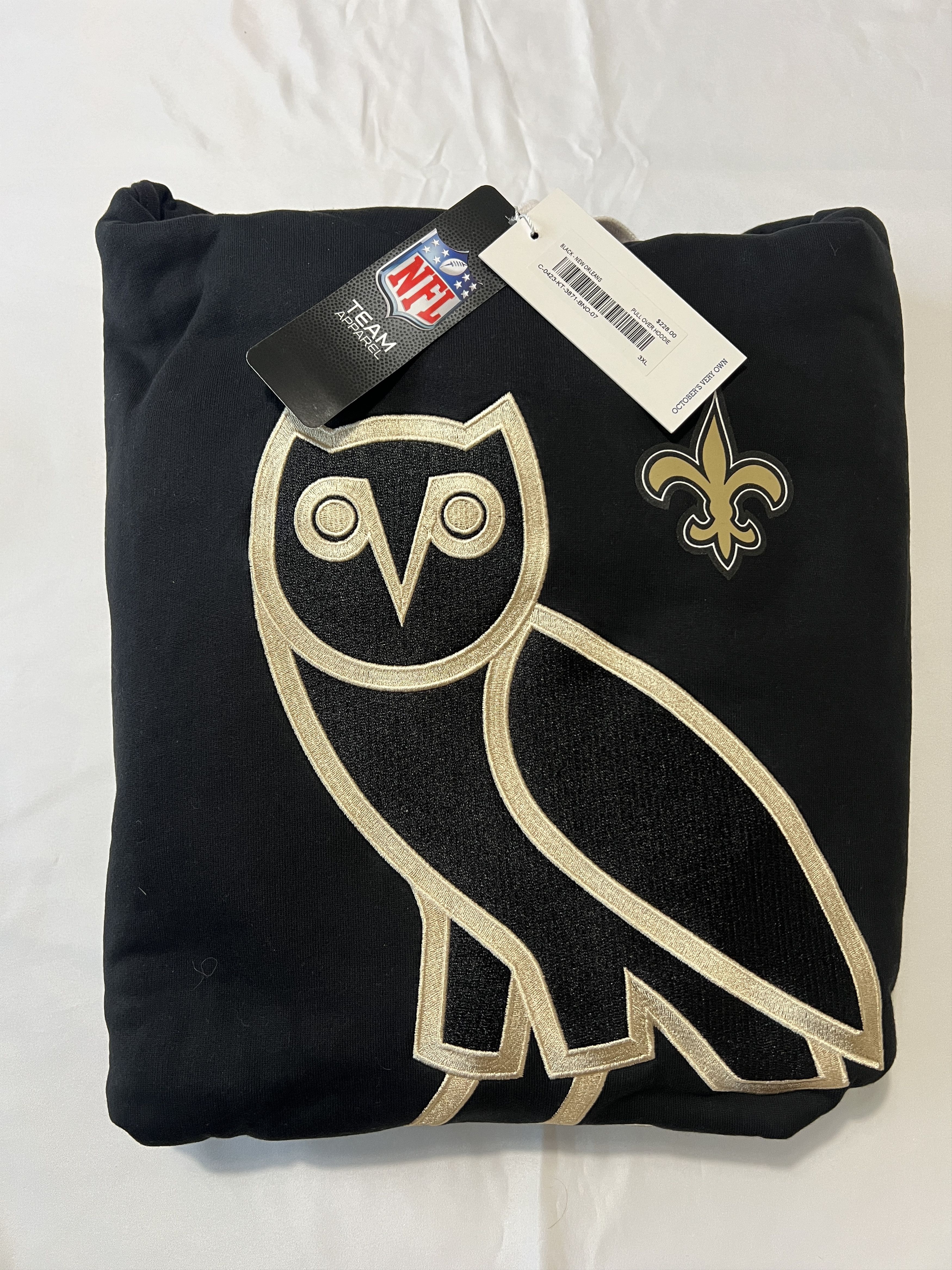 Drake OVO x NFL NEW ORLEANS SAINTS OG OWL HOODIE XXXL Size US XXL / EU 58 / 5 - 12 Thumbnail