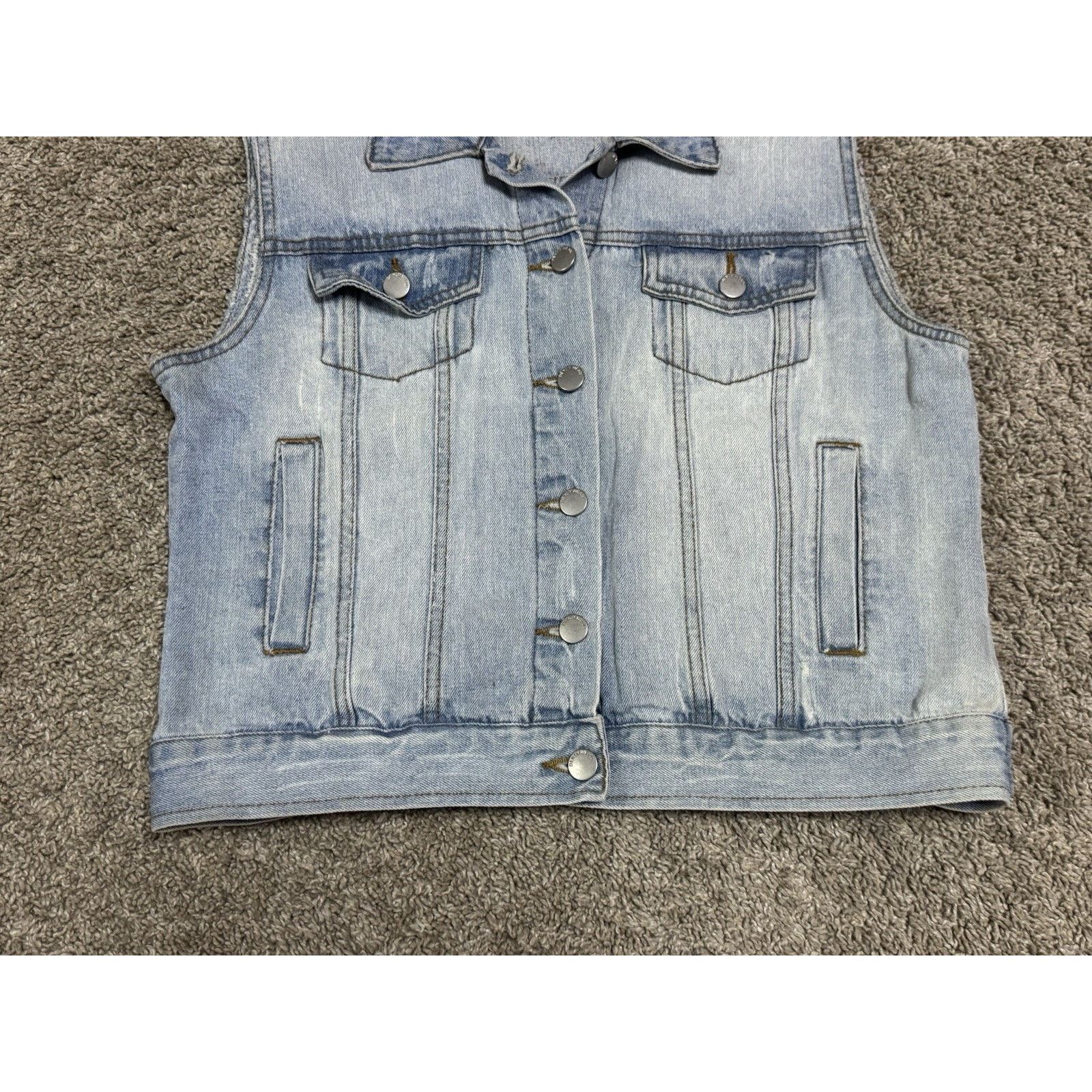 Other LA HERMOSA Upcycled Hand Painted Denim Vest Floral Art L Size L / US 10 / IT 46 - 6 Thumbnail