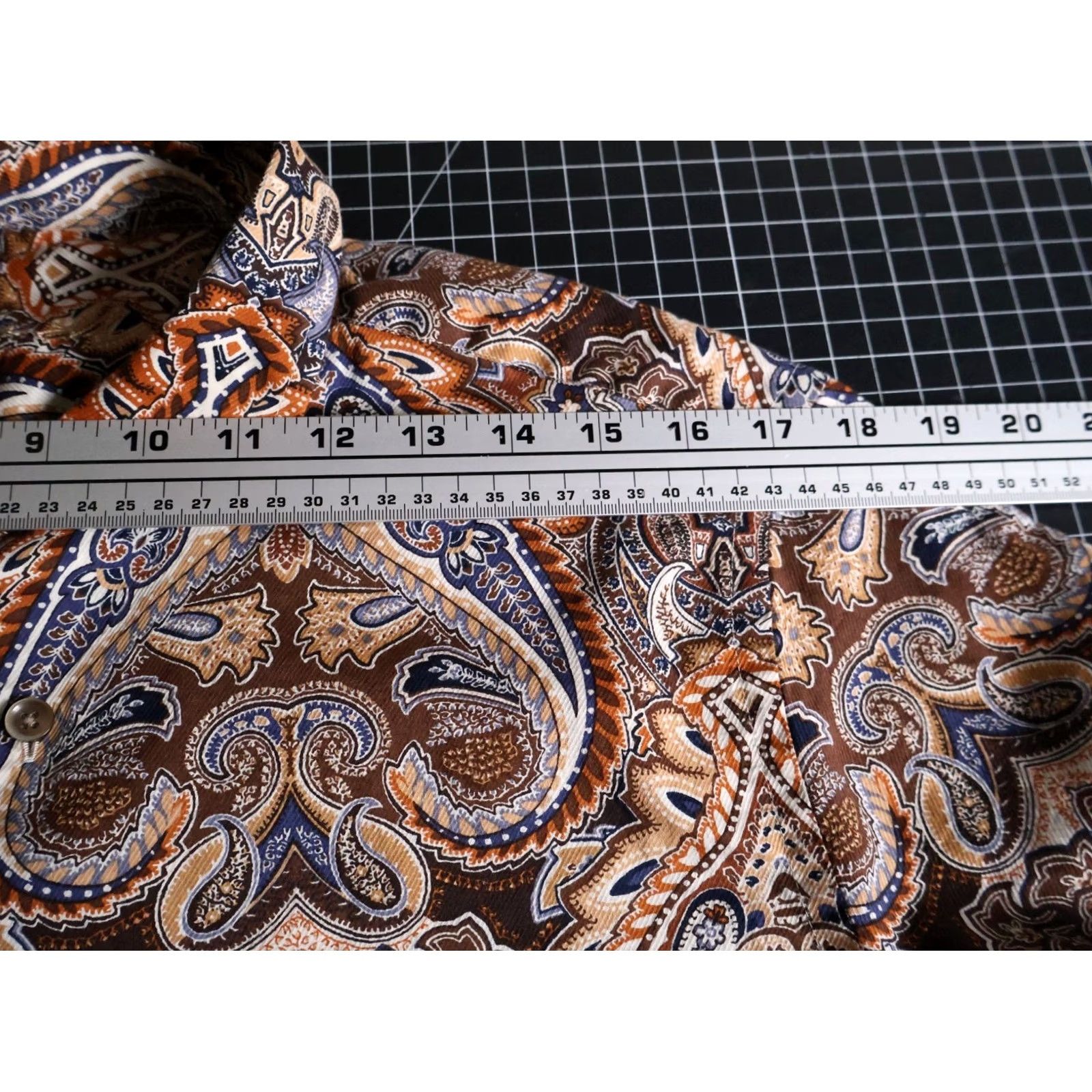 Tasso Elba Tasso Elba Paisley Shirt Men's Large Brown Blue Tapestry Boho Hippie Cotton Size US L / EU 52-54 / 3 - 7 Thumbnail