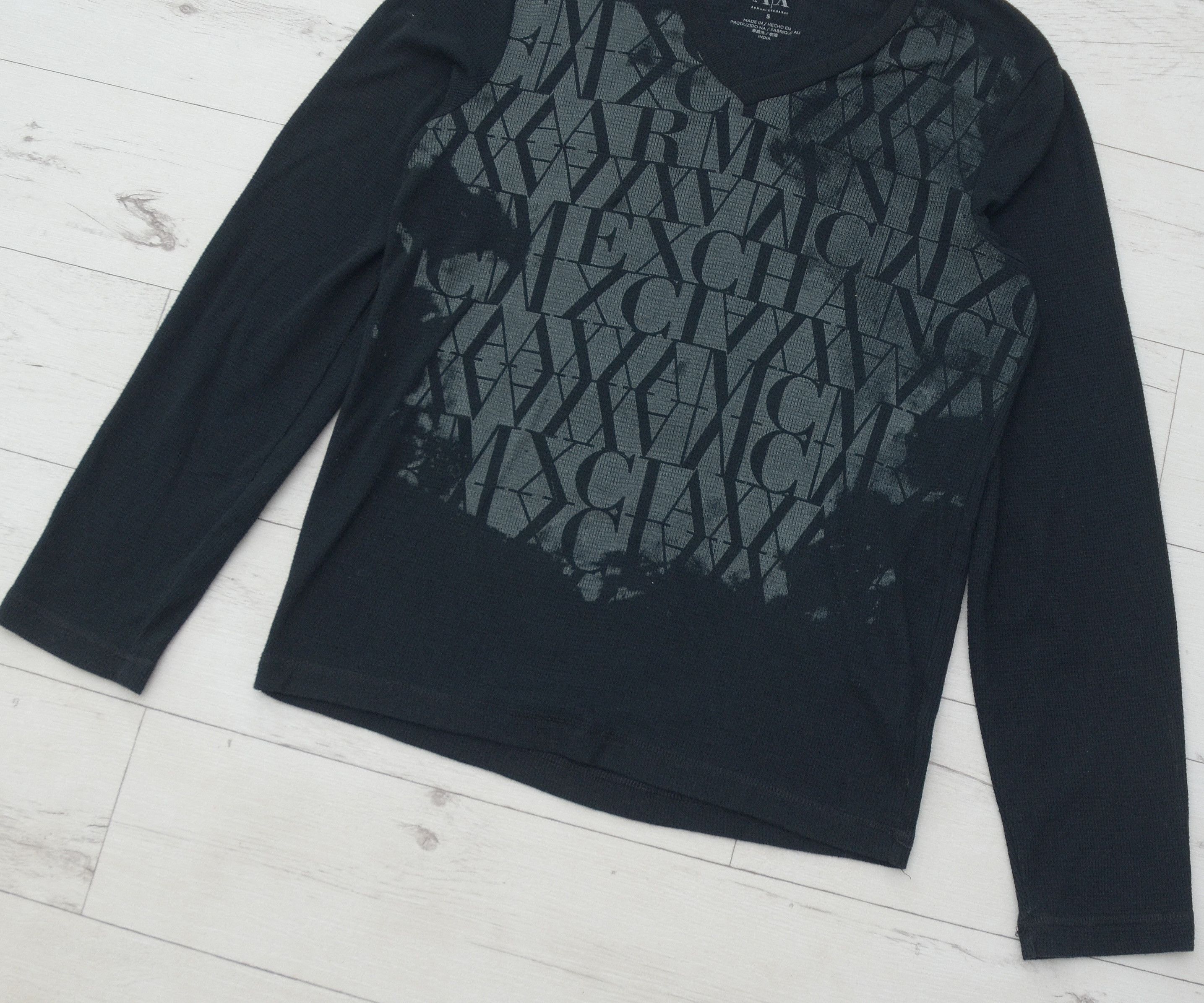 Armani Exchange × Vintage Vintage Armani Exchange A|X Black Long Sleeve Y2K Printed Size US S / EU 44-46 / 1 - 3 Thumbnail