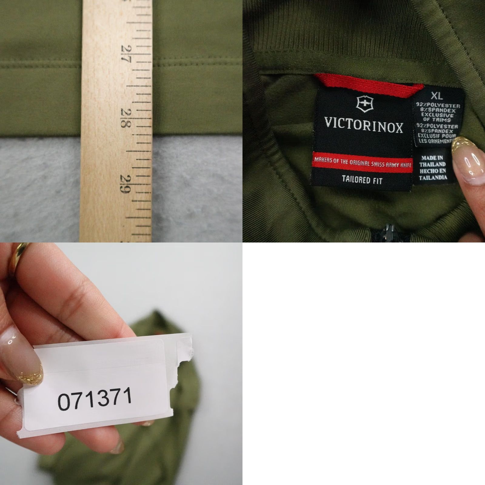 Victorinox Victo rinox Shirt Mens XL Green Moraine 1/2 Zip Tech Fleece Pullover Size US XL / EU 56 / 4 - 8 Thumbnail