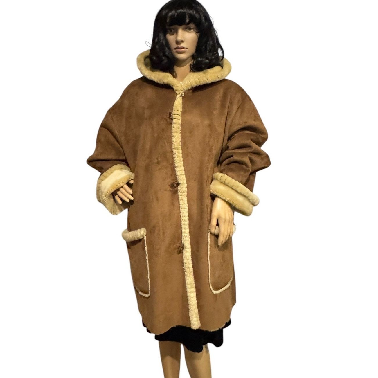 Jones New York Faux Suede fur lined hooded Jones New York coat toggle close Size XXL / US 16-18 / IT 52-54 - 1 Thumbnail