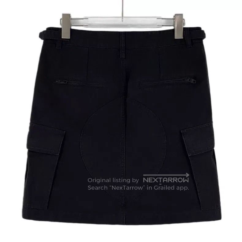 Balenciaga Balenciaga Black Cotton Workwear Midi Skirt Size 37" - 2 Thumbnail