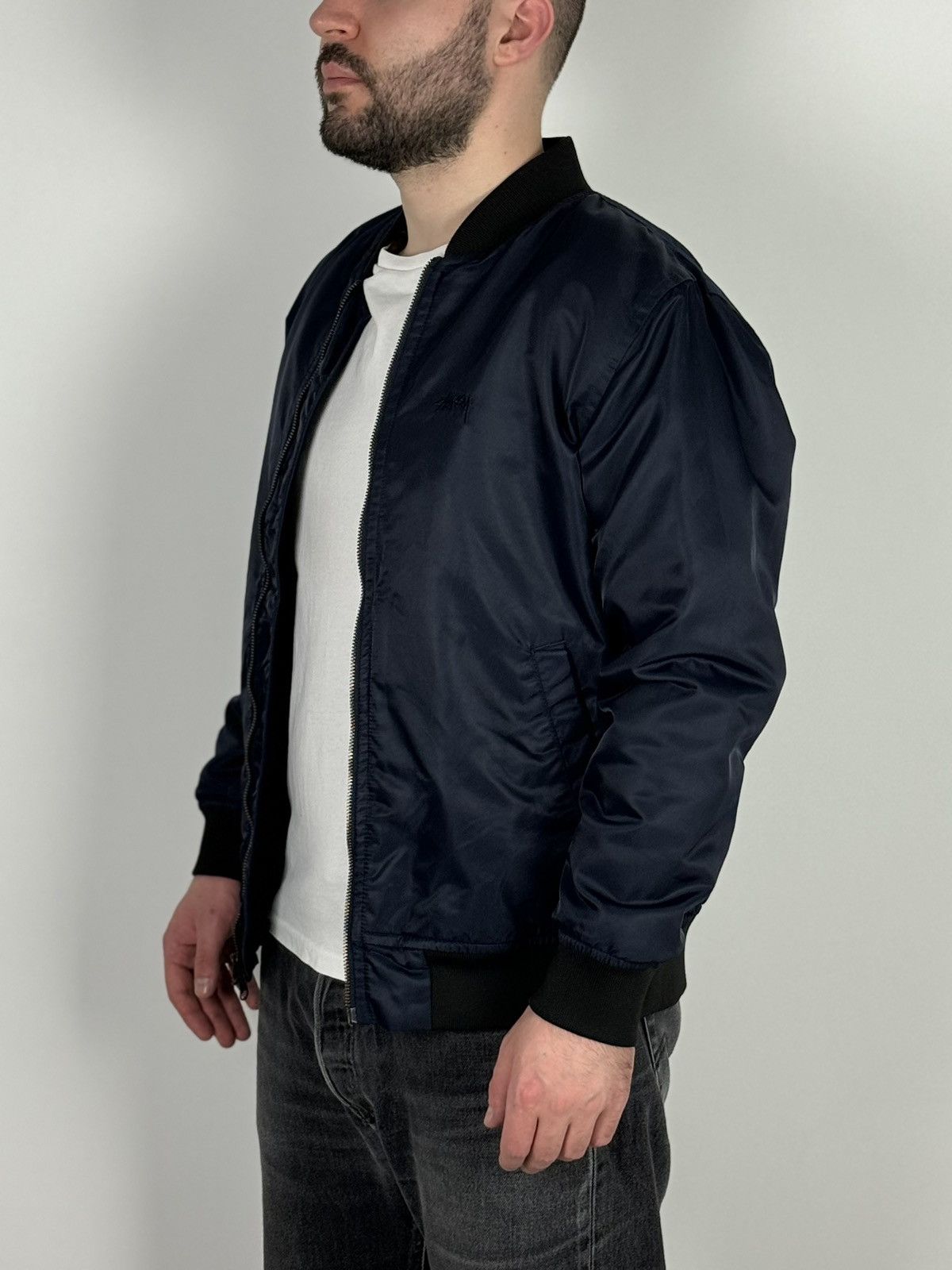 Stussy Stussy Embroidery Logo Basic Navy Bomber Jacket Size US S / EU 44-46 / 1 - 2 Thumbnail