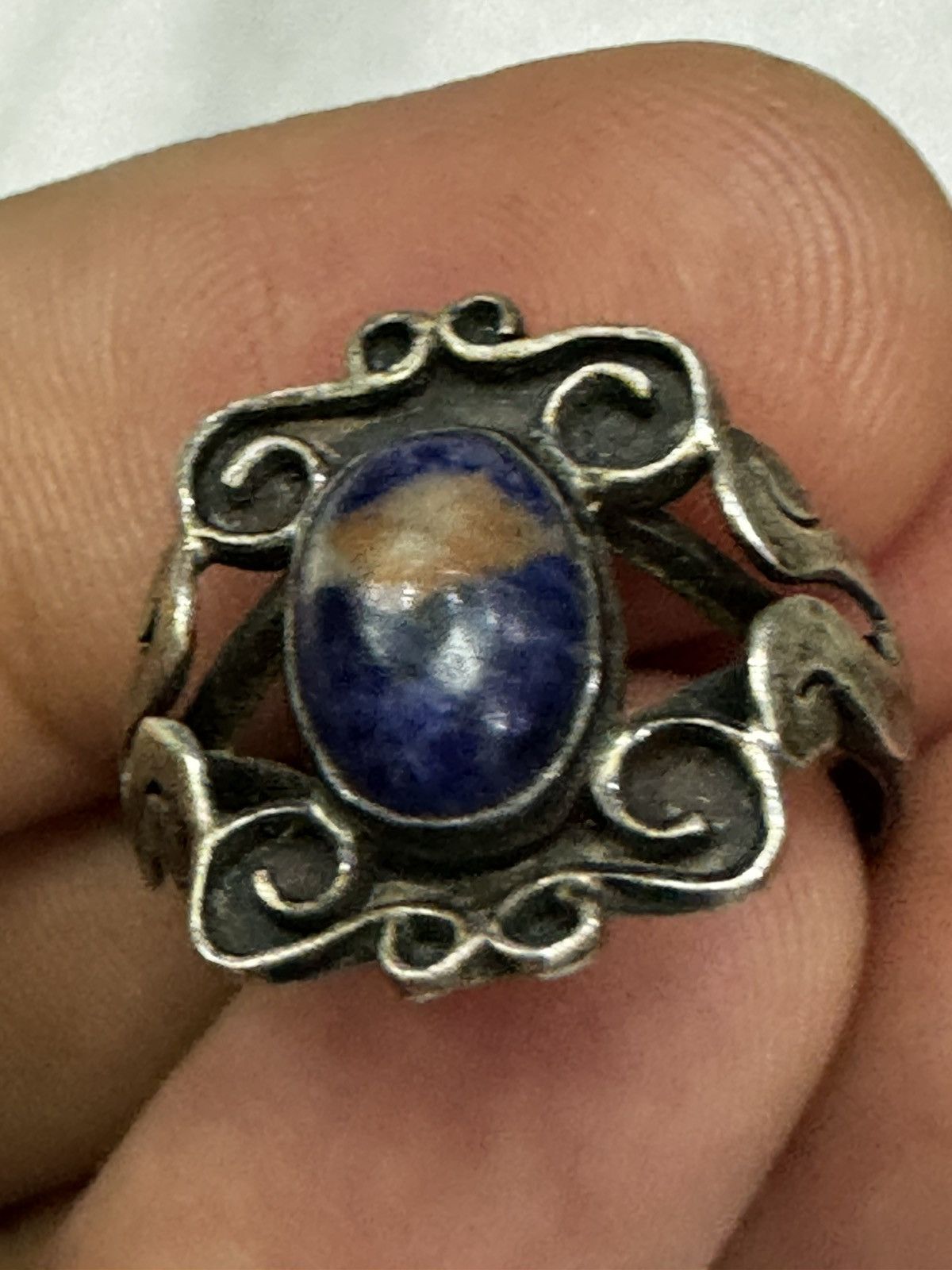Jewelry × Sterling Silver × Vintage REMY TAXCO MEXICO SODALITE 925 STERLING SILVER RING SIZE 7 Size ONE SIZE - 7 Thumbnail