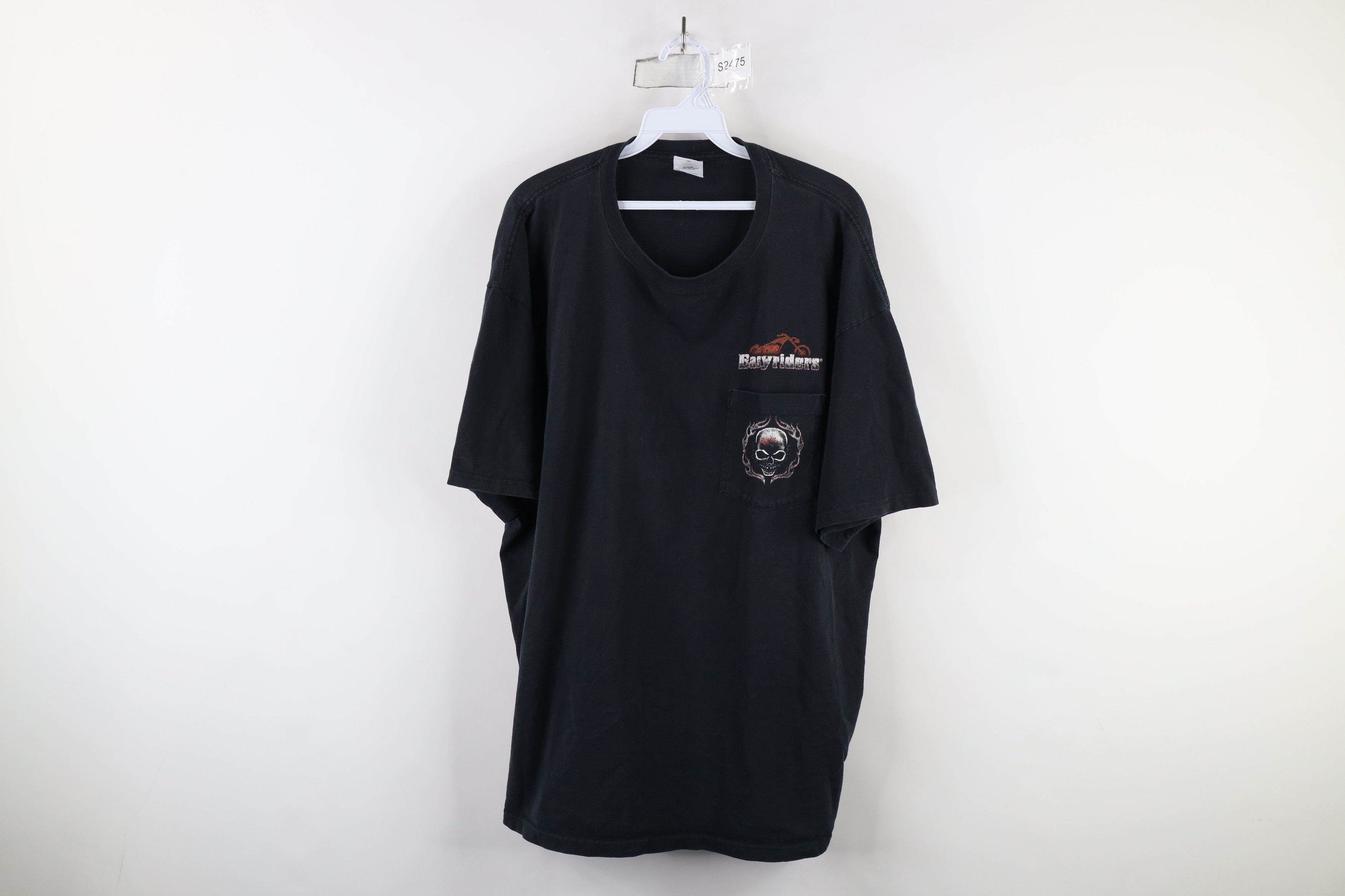 Vintage 90s Easyriders Motorcycles Fire Flames Skull T-Shirt