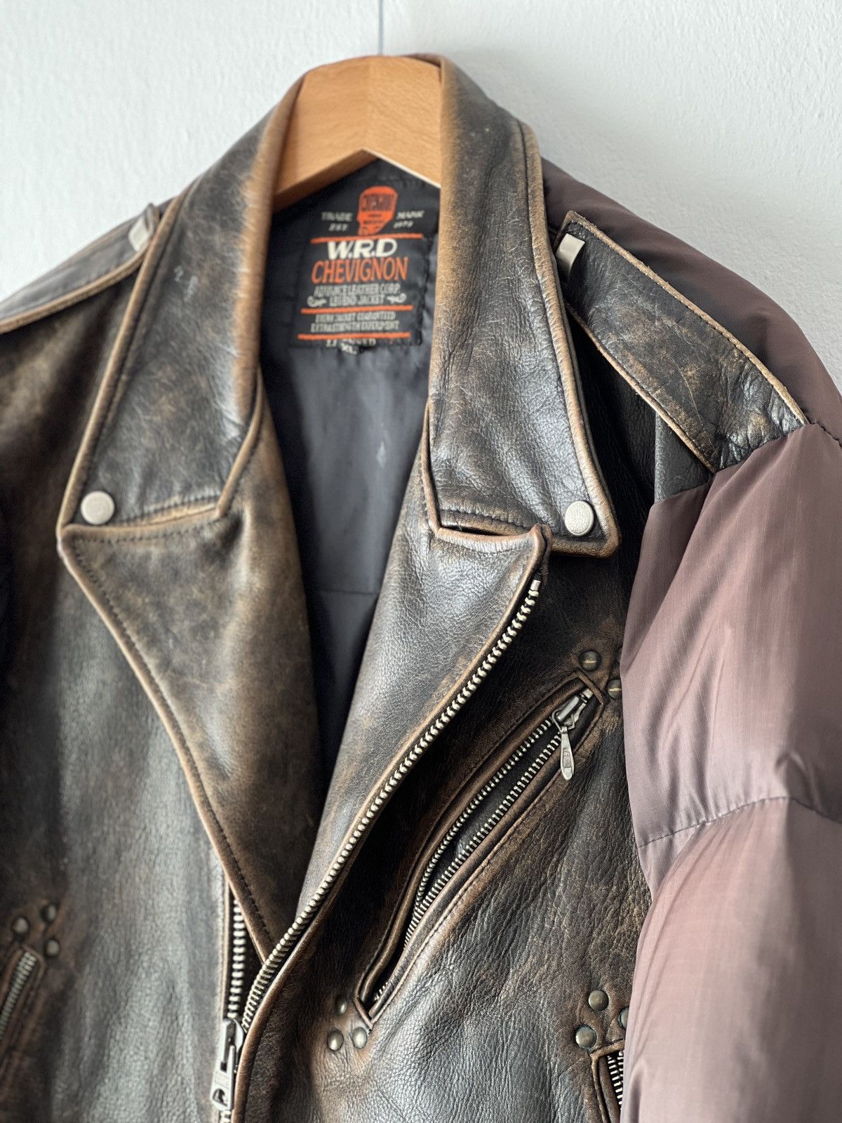 Chevignon × Japanese Brand × Vintage Chevignon WRD leather puffer jacket Size US XL / EU 56 / 4 - 2 Thumbnail