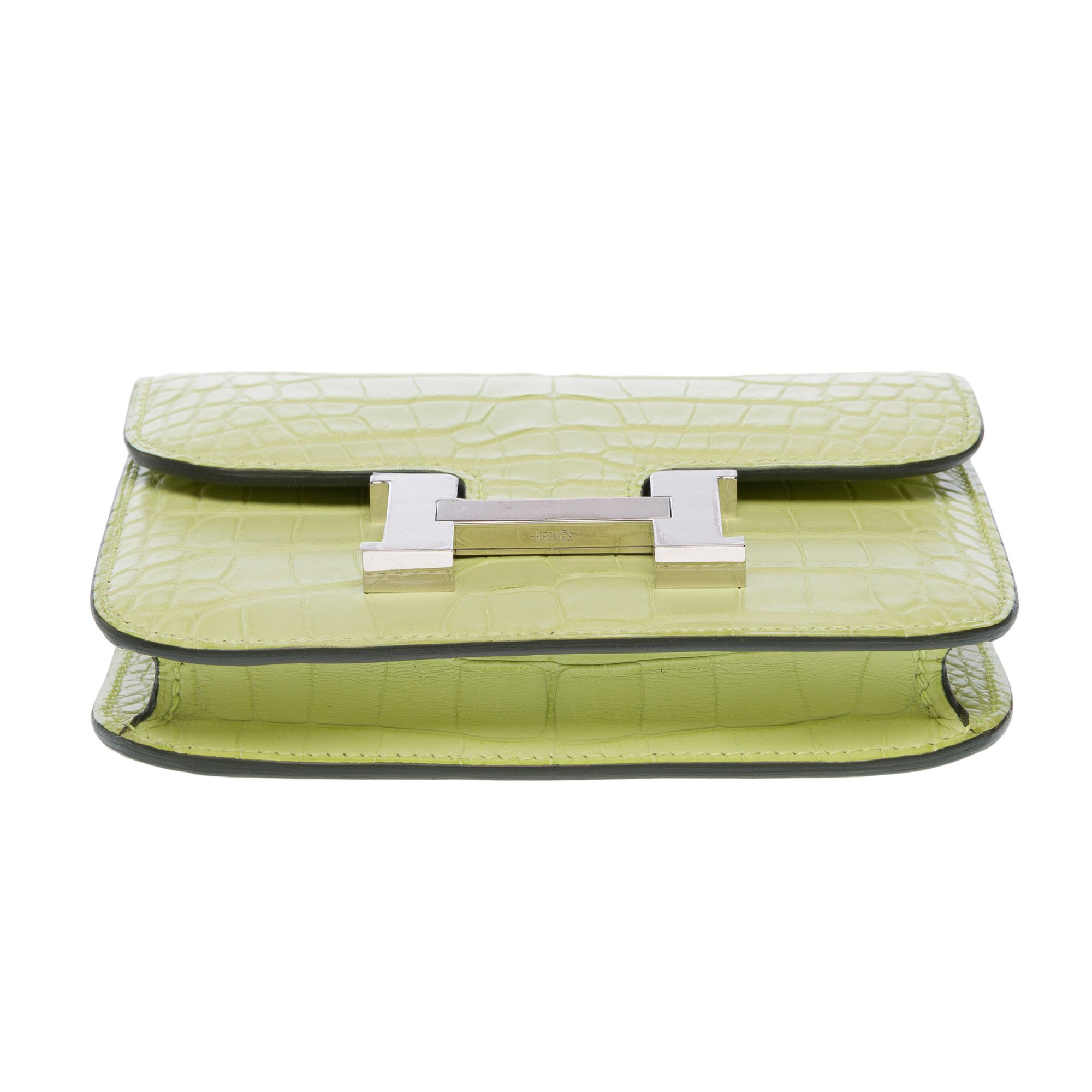 Hermes HERMES Constance Slim Belt Bag in Yellow Crocodile Leather Size ONE SIZE - 13 Thumbnail