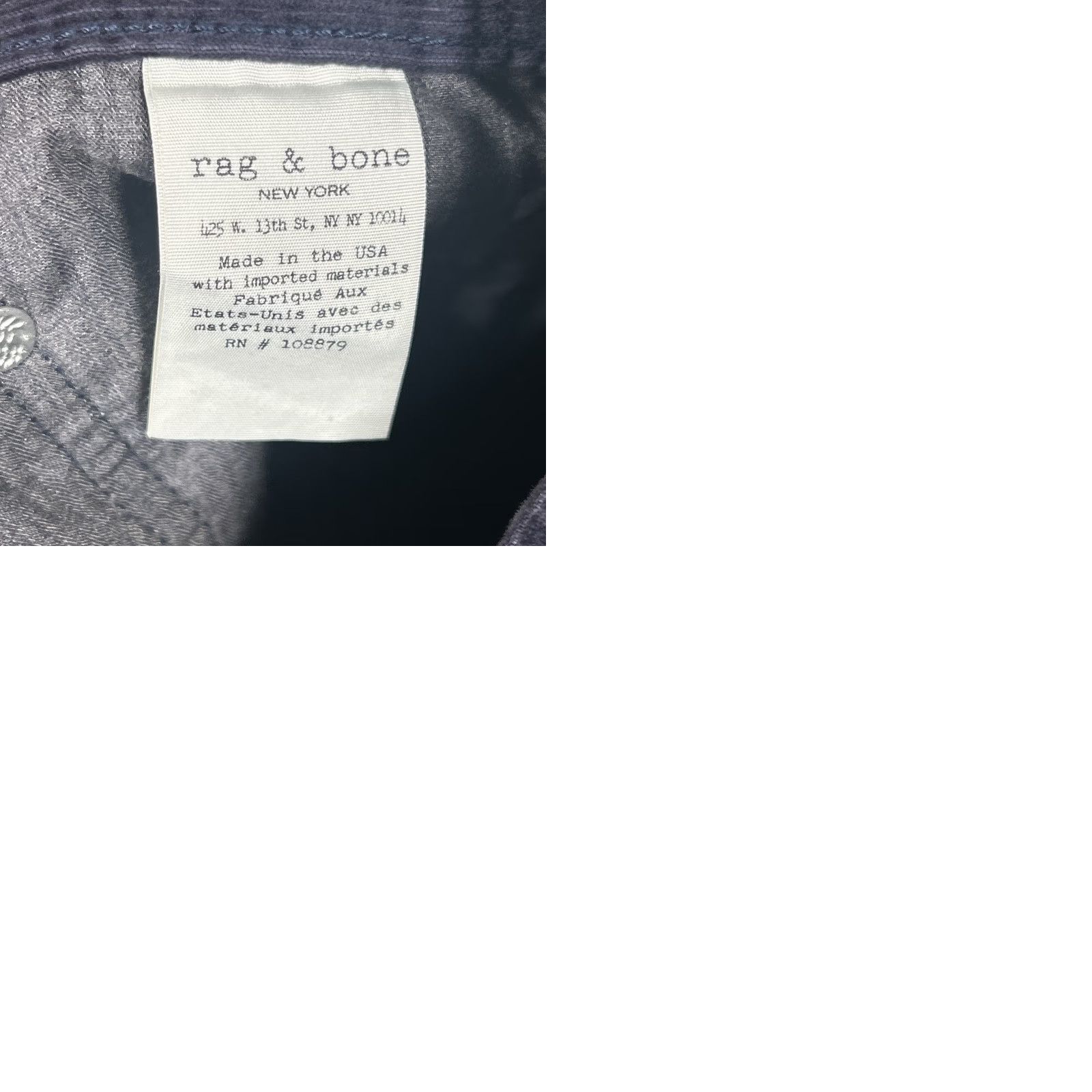 Rag & Bone Rag & Bone Slim Fit Corduroy Pants Dark Navy Blue Cotton Blend 36 Men Straight Leg Flat Front Zip Inseam 33 Vintage No Size US 36 / EU 52 - 9 Thumbnail