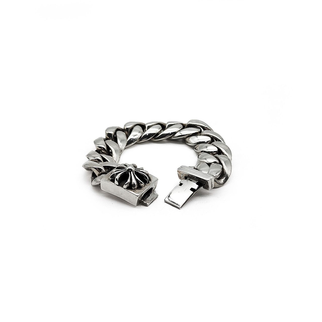 Chrome Hearts Chrome Hearts Silver Plus Cross Cuban Link ID Bracelet Size ONE SIZE - 2 Thumbnail