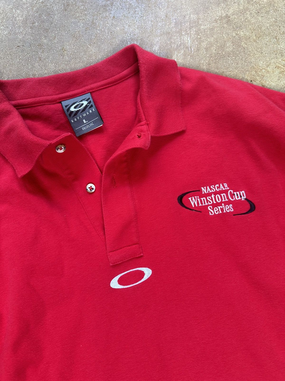 Oakley × Vintage Vintage Oakley Software Nascar Center O Polo Tee Size US L / EU 52-54 / 3 - 3 Thumbnail