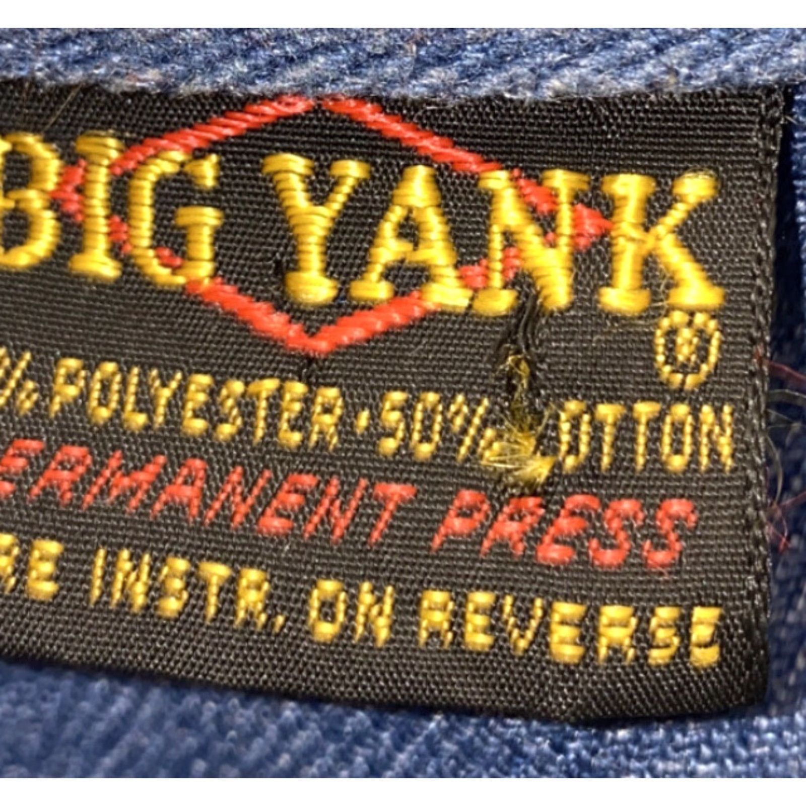 Vintage Big Yank Shirt Men Blue Polyester Blend Long Sleeve Button Front Size M Size US M / EU 48-50 / 2 - 7 Thumbnail