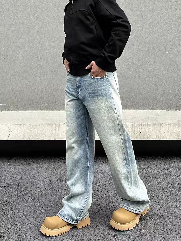 Street Vintage Washed Loose Casual Micro Flare Jeans
