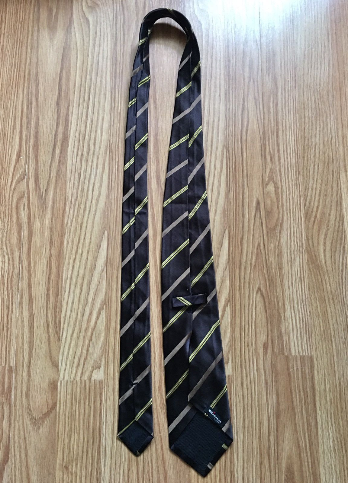 Kiton Kiton Napoli Brown Striped Silk Mens Neck Tie Size ONE SIZE - 6 Thumbnail