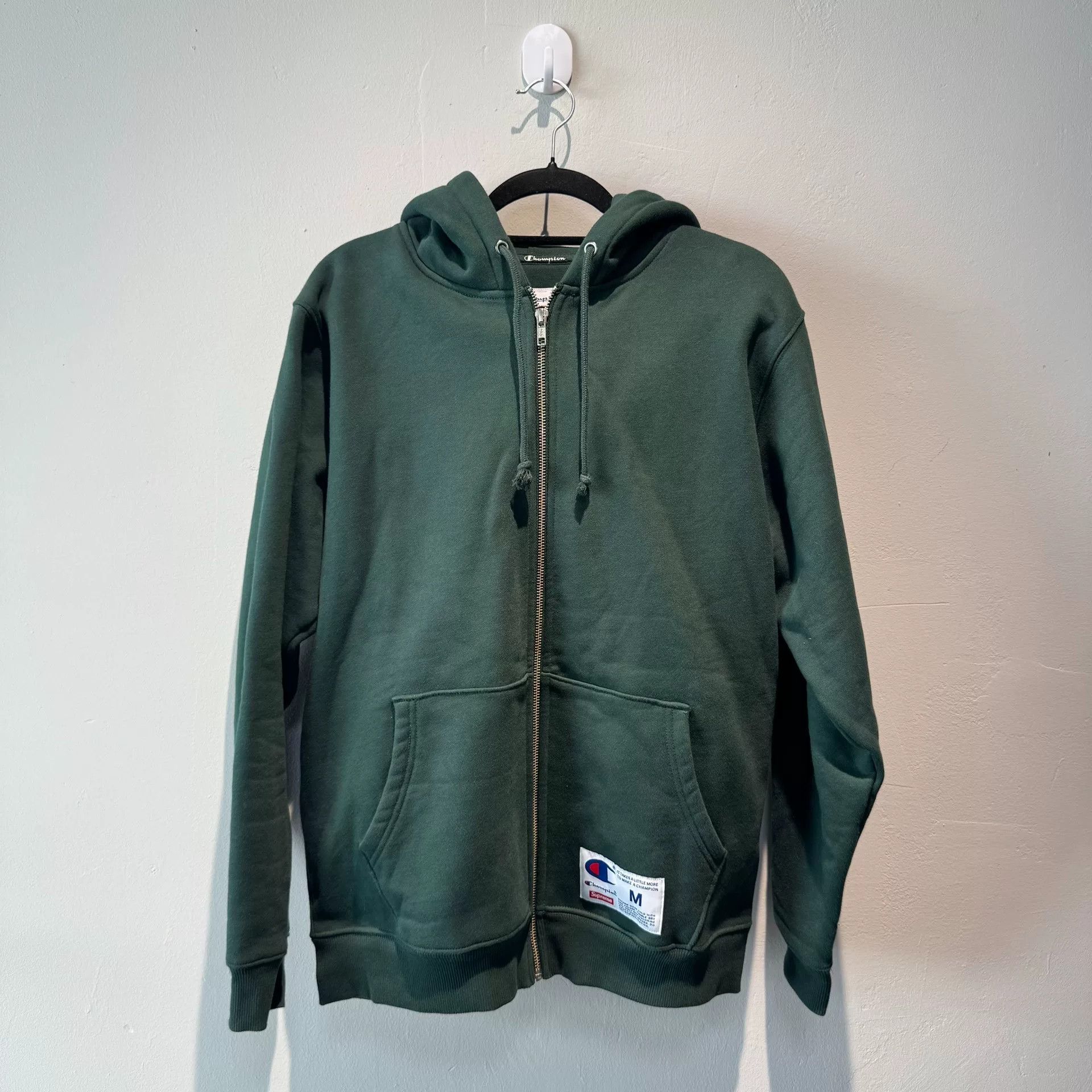Supreme x Champion Green Zip Hoodie