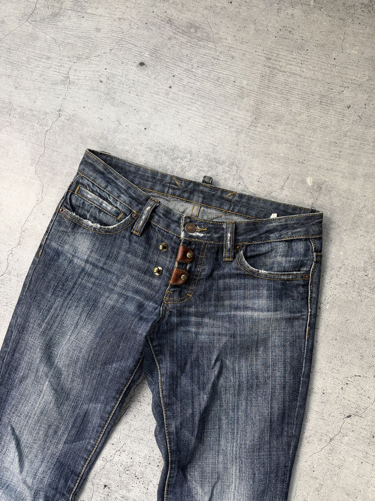 Dsquared2 Vintage Dsquared2 Jeans Italy Skull Navy Denim Bootcut 31 Size US 31 - 6 Thumbnail
