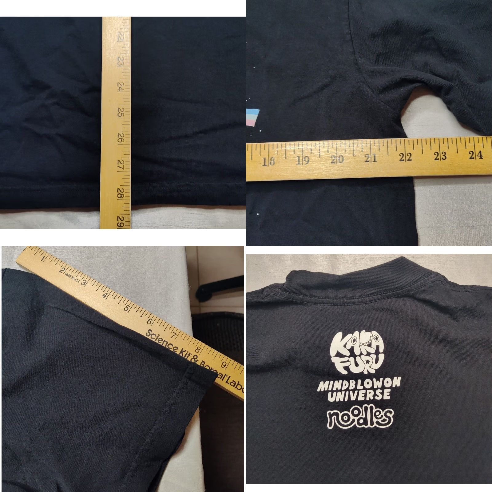 Vintage KARAFURU x NOODLES x MINDBLOWON UNIVERSE Men Large Black Double-Sided T-Shirt Size US L / EU 52-54 / 3 - 8 Thumbnail