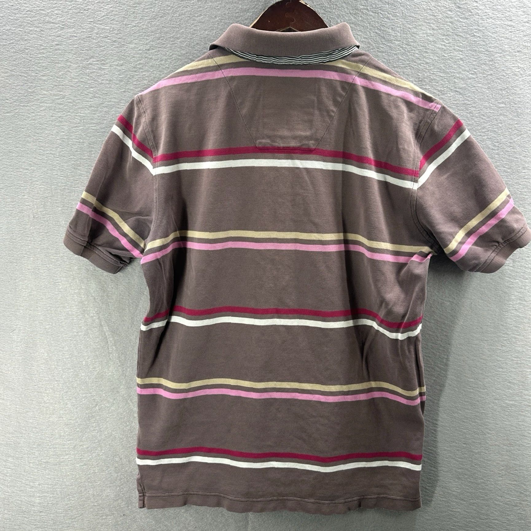 Vintage State of Art Polo Shirt Mens M Short Sleeve Striped Cotton Pique 100% Cotton Polo Shirt Men M Brown Vintage No N/A Size US M / EU 48-50 / 2 - 6 Thumbnail