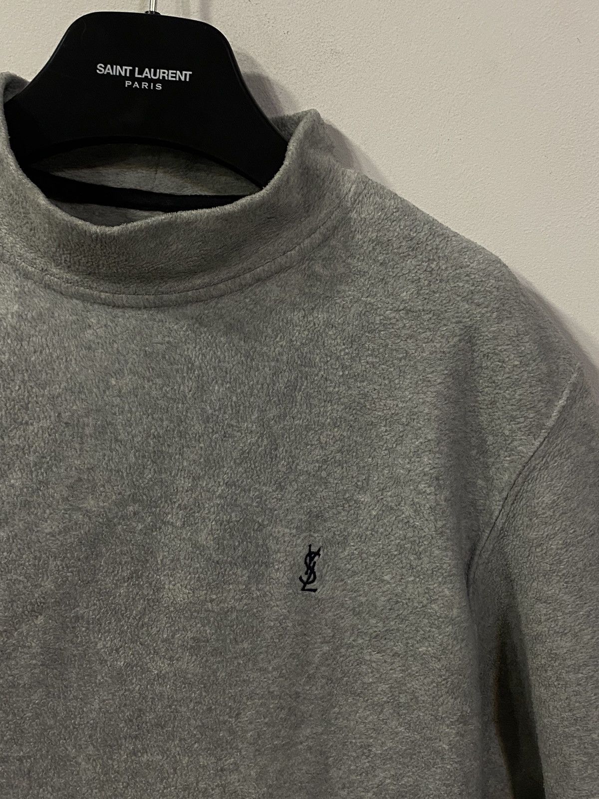 Yves Saint Laurent Fleece YSL Sweatshirt Grey Vintage Turtleneck 90s Sweater Size US L / EU 52-54 / 3 - 5 Thumbnail