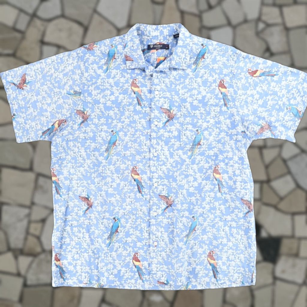Vintage Daniel Cremeiux Parrot Mackaw Cotton All Over Print Button Up Shirt Blue Men's XL Size US XL / EU 56 / 4 - 1 Thumbnail