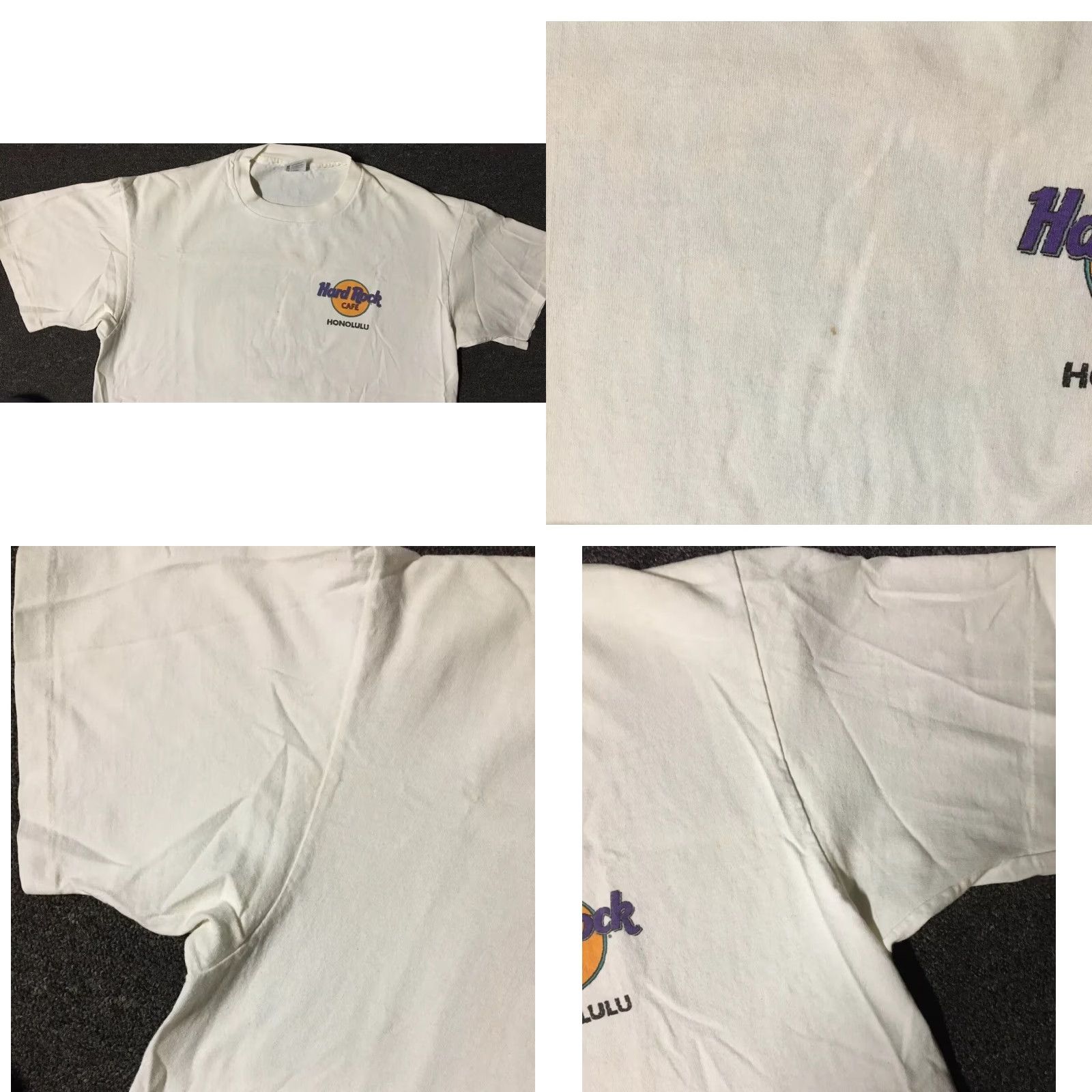 Vintage VINTAGE 90s Hard Rock Honolulu Shirt L White Surf Grunge Hawaii Beach Skate OP 80s USA Mens T-Shirt Short Sleeve Size US L / EU 52-54 / 3 - 8 Thumbnail