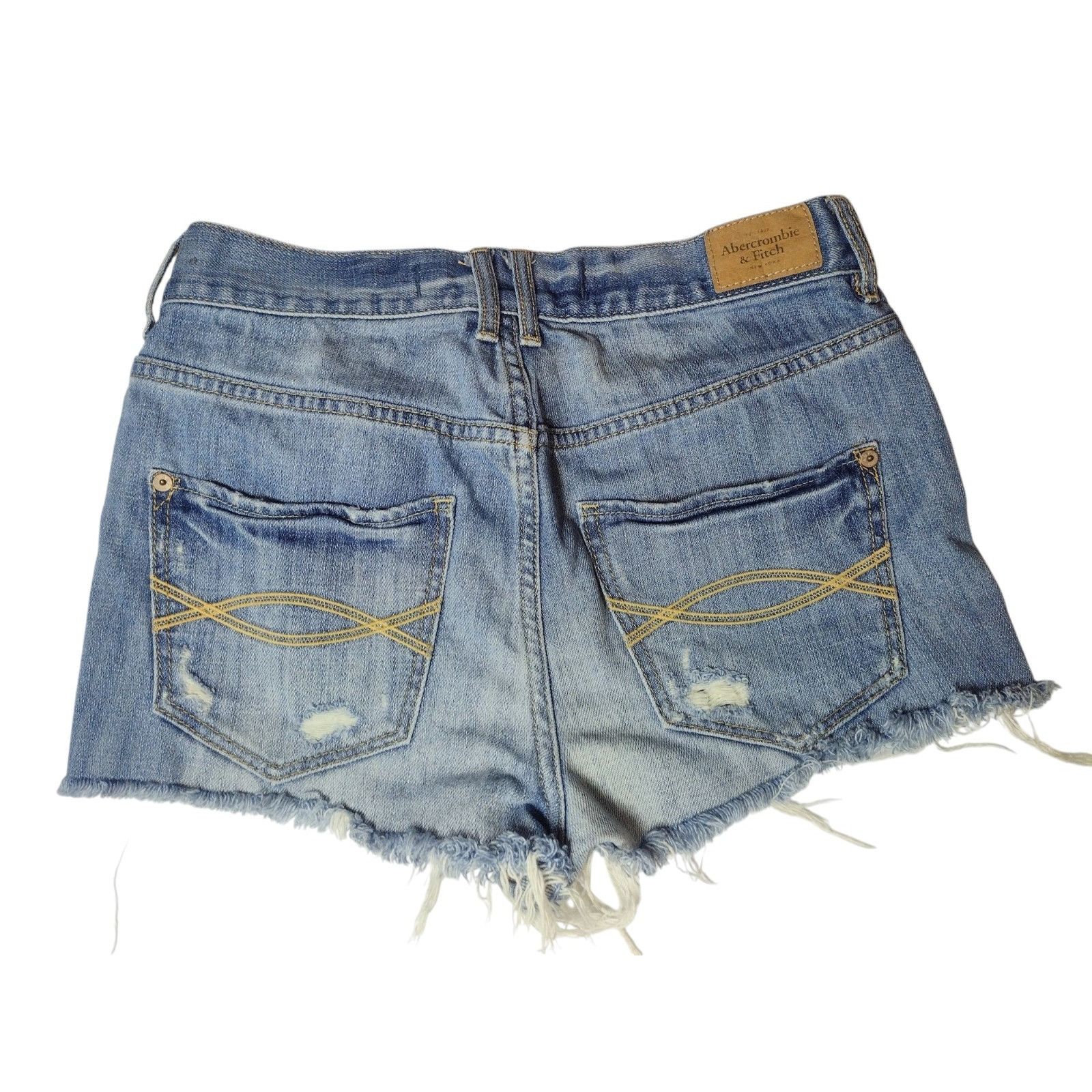 Abercrombie & Fitch Abercrombie Fitch Distressed Low Rise Cut Off Denim Shorts S Size 27" / US 4 / IT 40 - 4 Thumbnail
