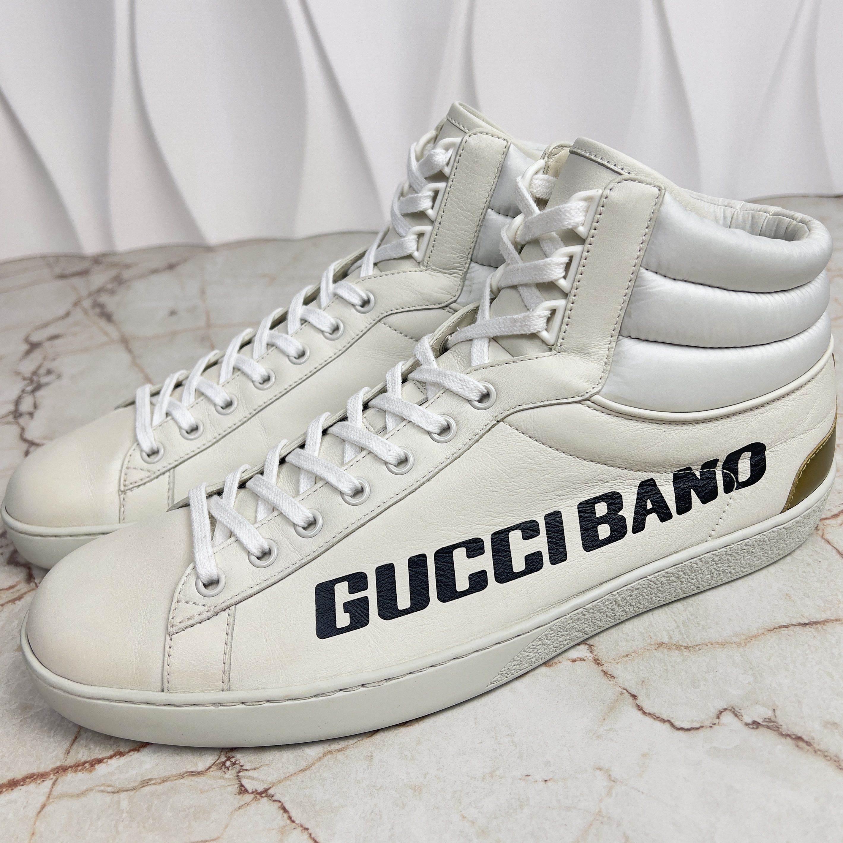 Gucci Ace Band Graphic Print Sneakers Calfskin White Size US 10.5 / EU 43-44 - 2 Thumbnail