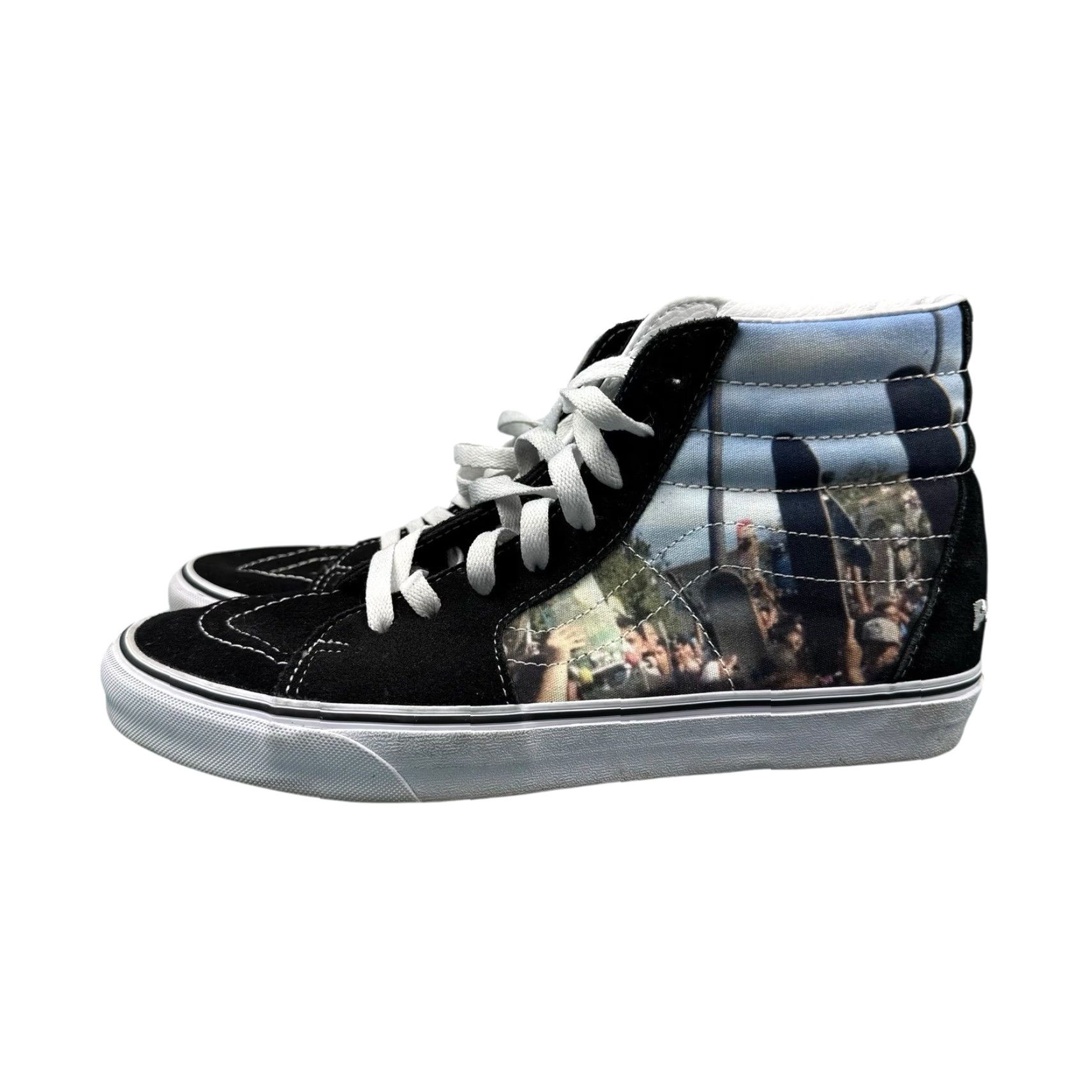 Vans VANS Sk8-Hi MOCA Frances Stark Black White Mens 9.5 Womens 11 High Top Graphic Sneaker VN0A5KRHA55 Mens Womens Size ONE SIZE - 3 Thumbnail