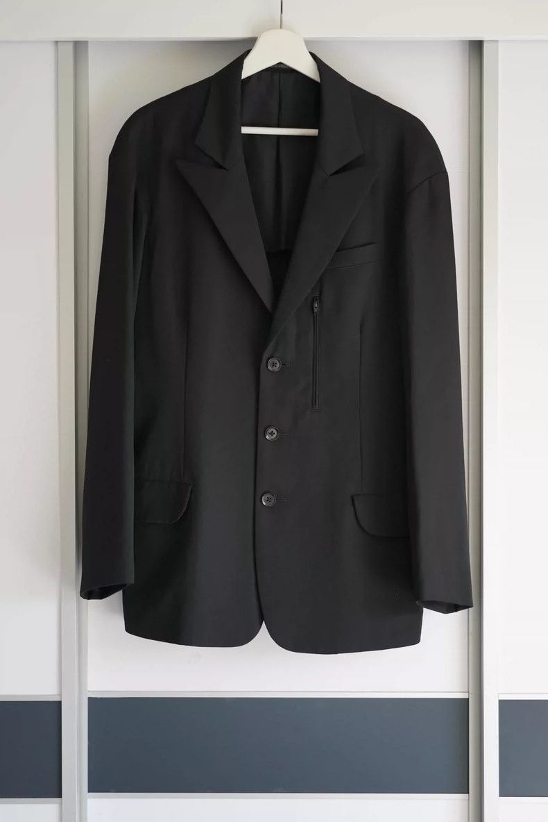 Yohji Yamamoto Yohji Yamamoto Yohji Yamamoto Wool Suit with Zipper Detail Size US S / EU 44-46 / 1 - 1 Thumbnail