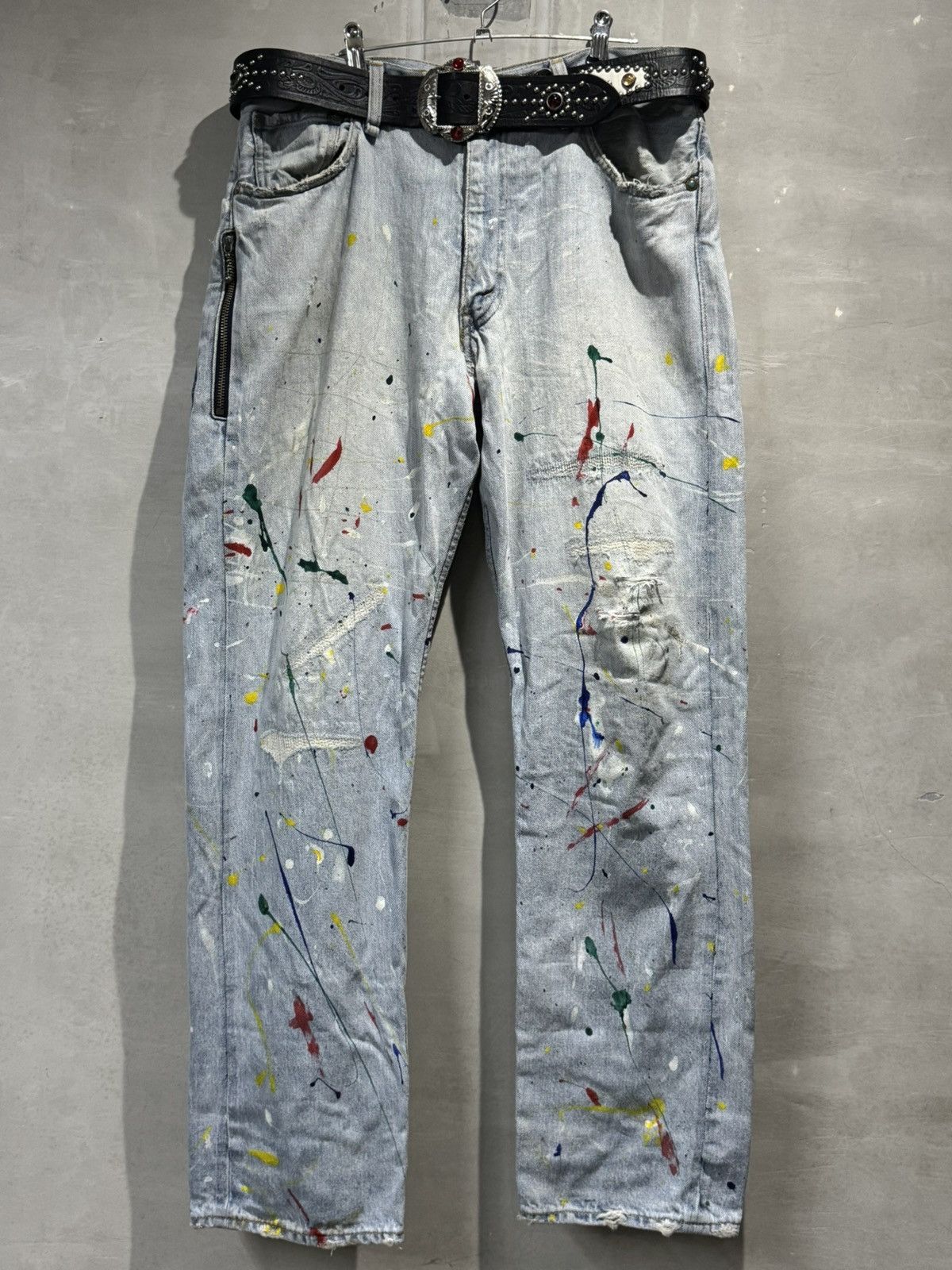 Fragment Design × Levi's Heavily Distressed Levis 505 x Fragment Design Selvedge Jean Size US 36 / EU 52 - 14 Thumbnail