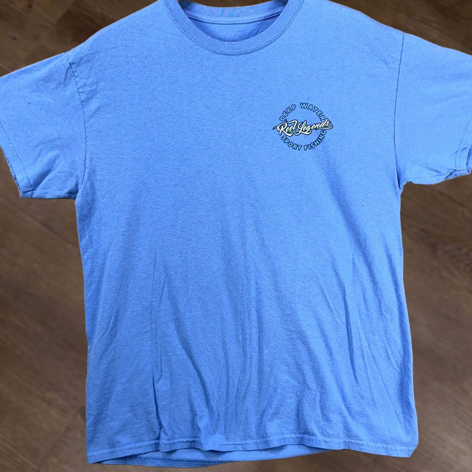 Vintage Reel Legends T-Shirt Crewneck Tee Men Large Blue Graphic Deep Water Short Sleeve Size US L / EU 52-54 / 3 - 1 Thumbnail