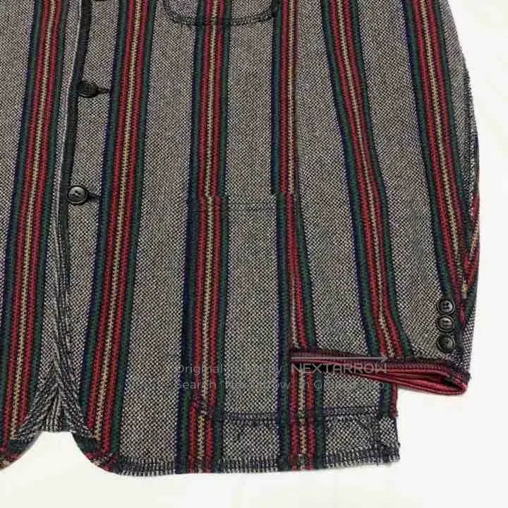 Comme des Garcons Comme Des Garcons Red and green striped coat Size US M / EU 48-50 / 2 - 7 Thumbnail
