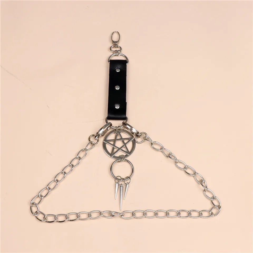 Other Punk PU Leather Metal Chain Keychain Size ONE SIZE - 2 Thumbnail