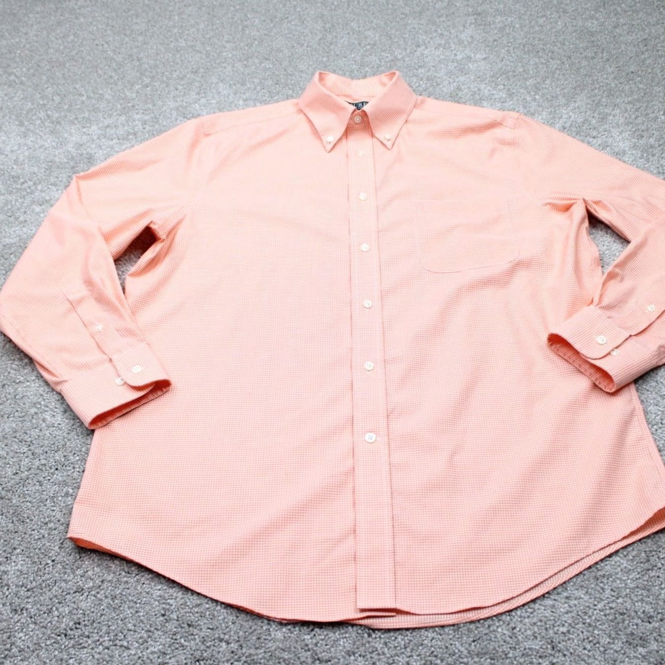 Ralph Lauren Ralph Lauren LAUREN Dress Shirt Mens 16 32/33 Orange Regular Fit Stretch Fabric Shirt Long Sleeve Button Collared Logo Size 42R - 3 Thumbnail
