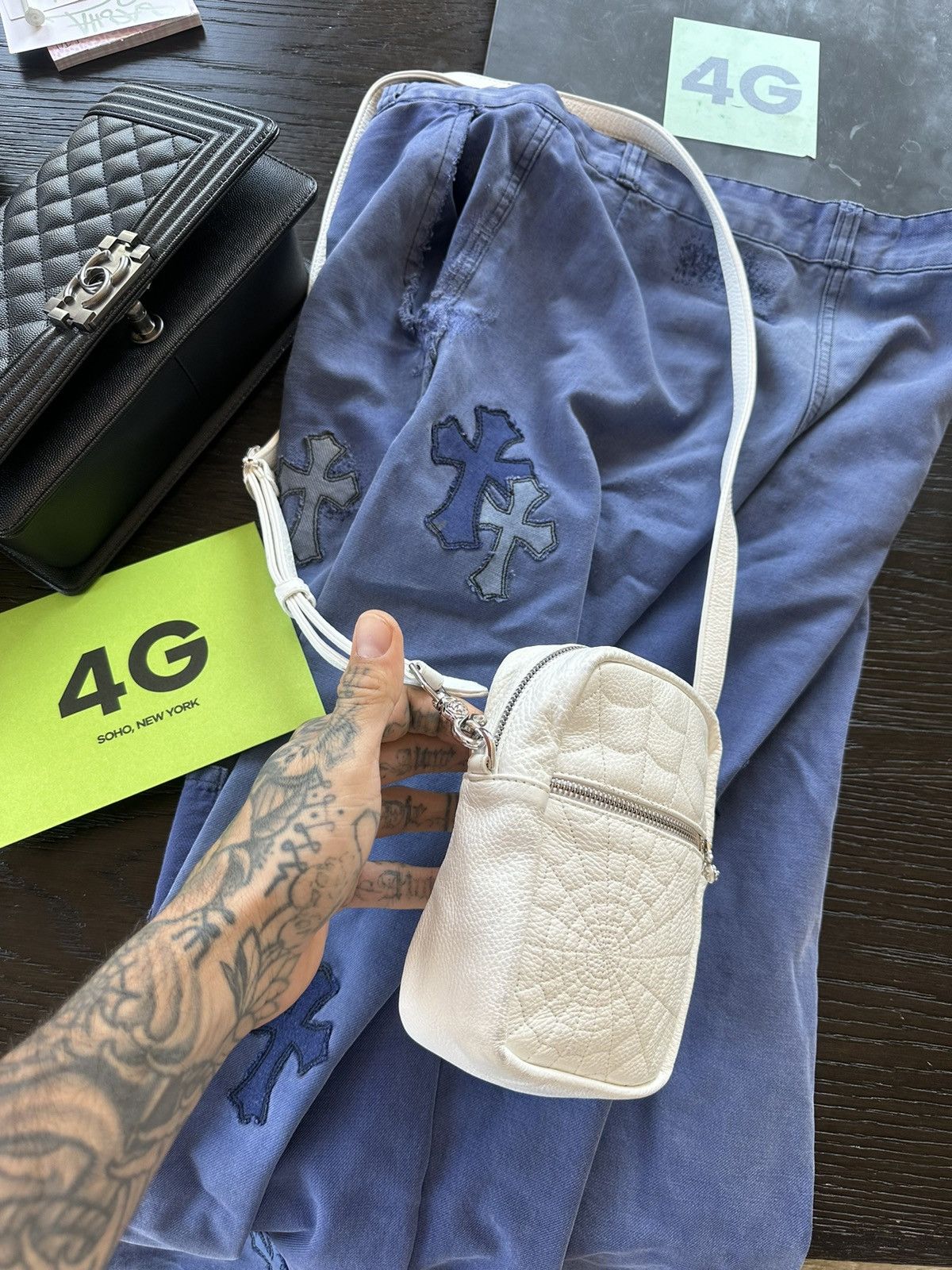 Chrome Hearts Chrome Hearts SPIDER WEB LEATHER Cross Body Travel Bag NEW Size ONE SIZE - 4 Thumbnail