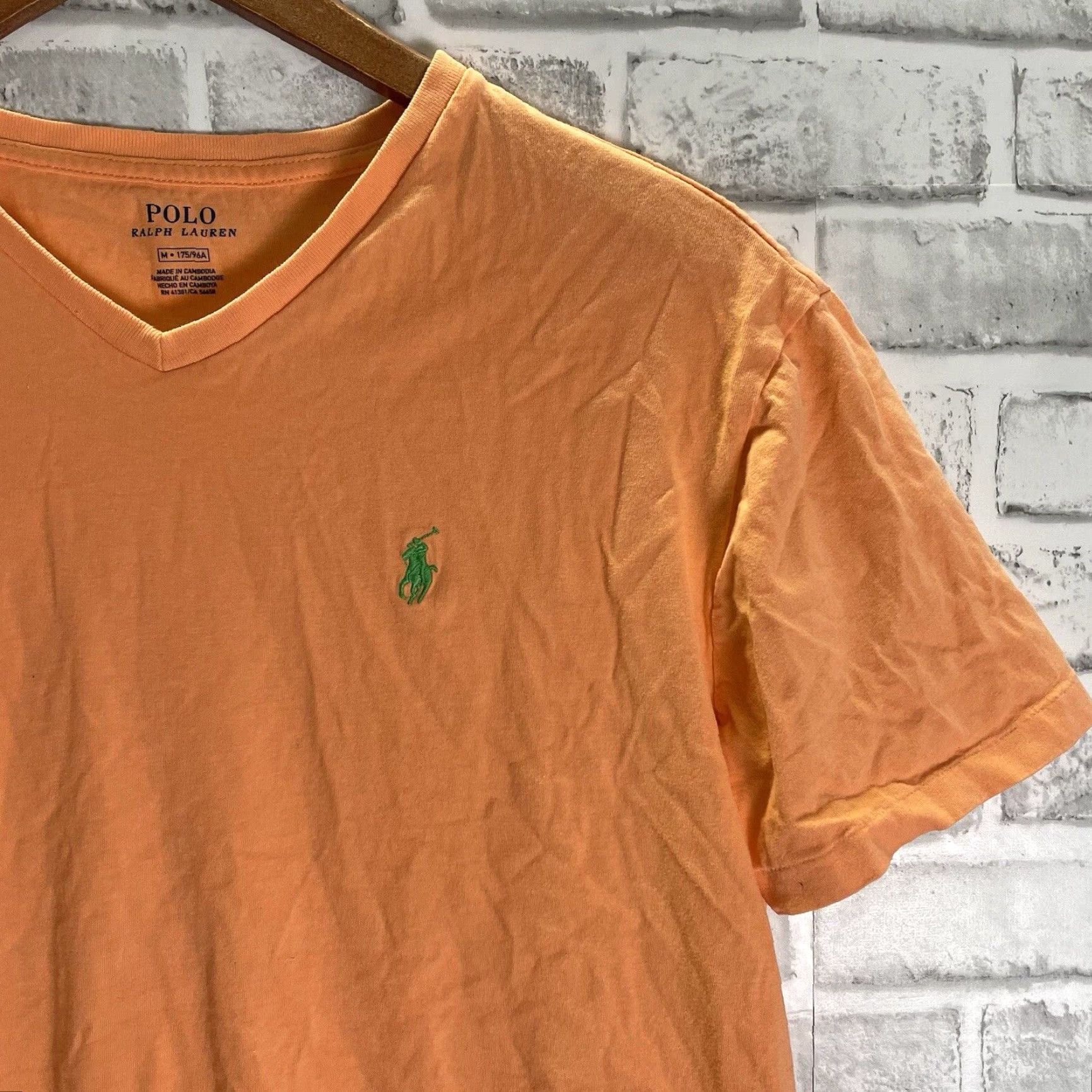 Ralph Lauren POLO RALPH LAUREN VINTAGE V-NECK TEE MEN'S ORANGE SIZE M Size US M / EU 48-50 / 2 - 2 Thumbnail