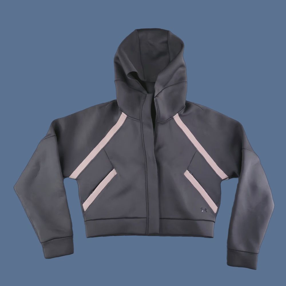 Under Armour Under Armour Hoodie Womens XS Gray Oversized Crop Running Workout Pullover Long Sleeve Size XS / US 0-2 / IT 36-38 - 1 Thumbnail