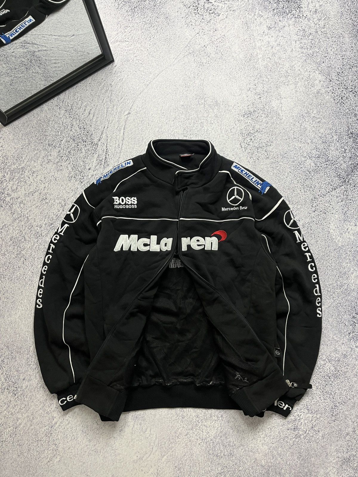Mercedes Benz x Maclaren Racing Big Logo Zip Up Jacket Rare