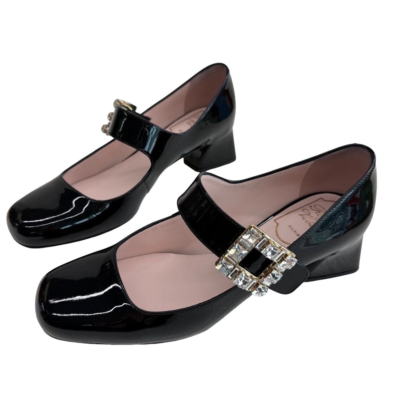Roger Vivier Roger Vivier Crystal Buckle Block Heel Pumps Size 35.5 Size US 5.5 / IT 35.5 - 1 Thumbnail