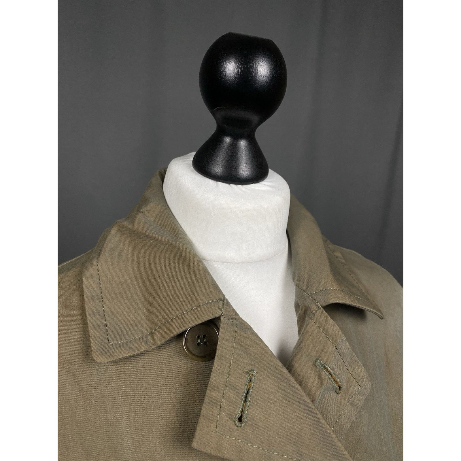 Aspesi Alberto Aspesi Women's Green Brown Double Breasted Trench Pe Size L / US 10 / IT 46 - 6 Thumbnail